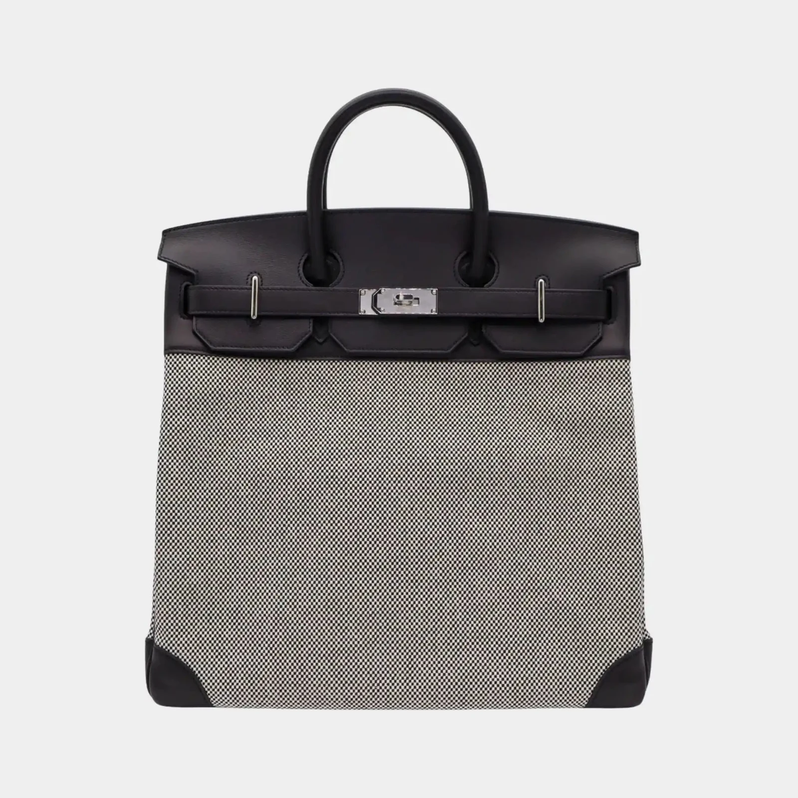 Hermès Hac 40 Swift Toile H Canvas Black PHW