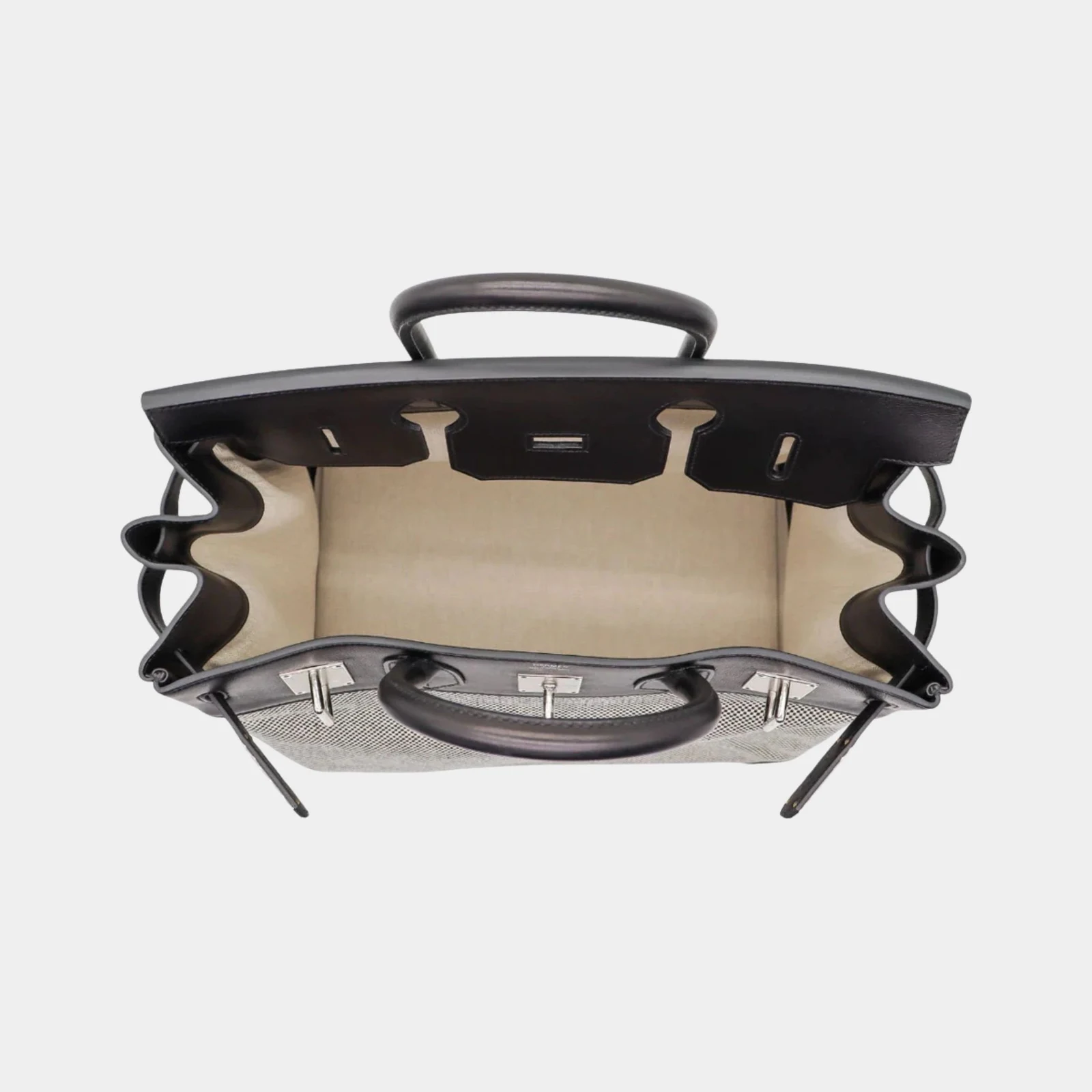 Hermès Hac 40 Swift Toile H Canvas Black PHW