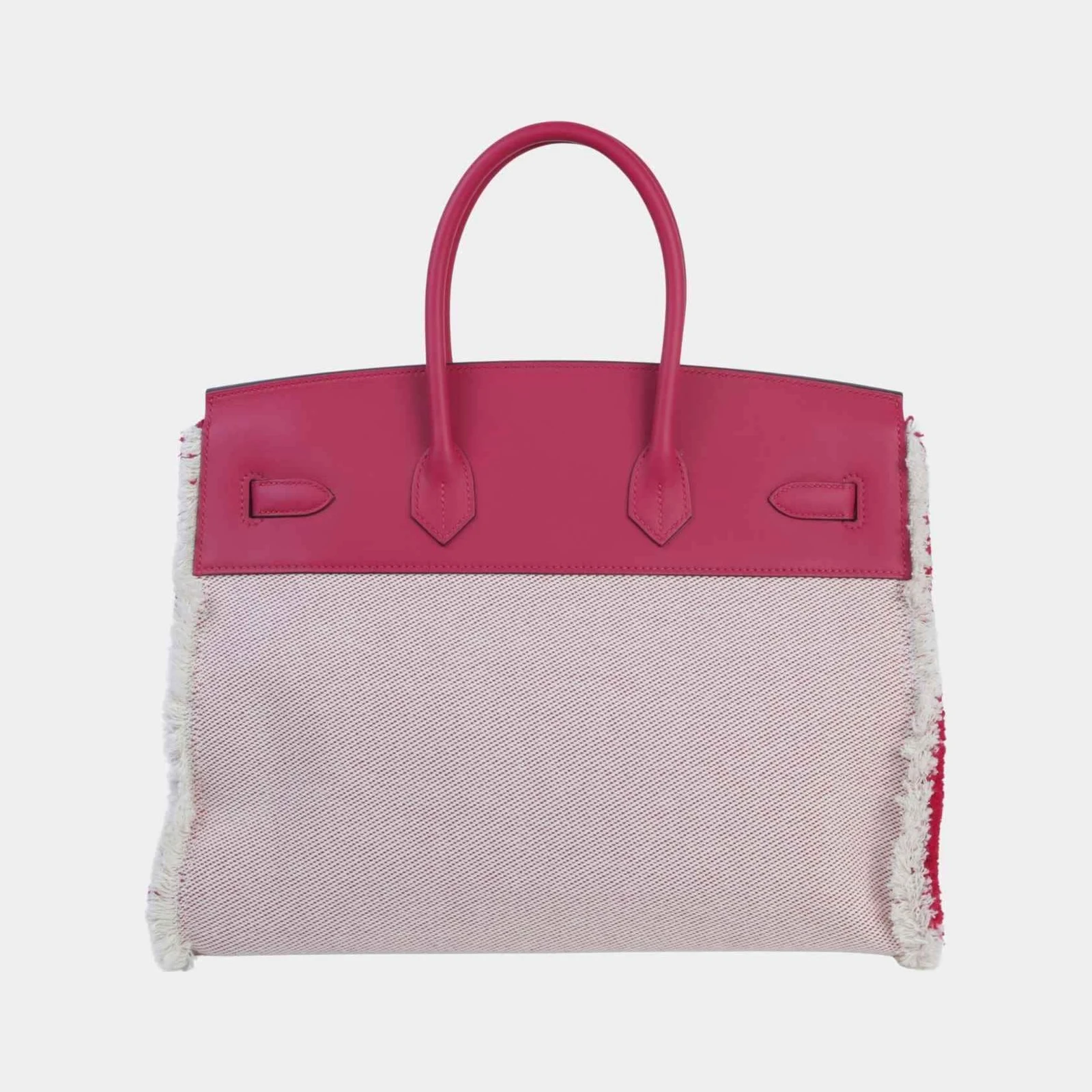 Hermès Birkin 35 Fray Fray Toile H Canvas-Swift Framboise PHW