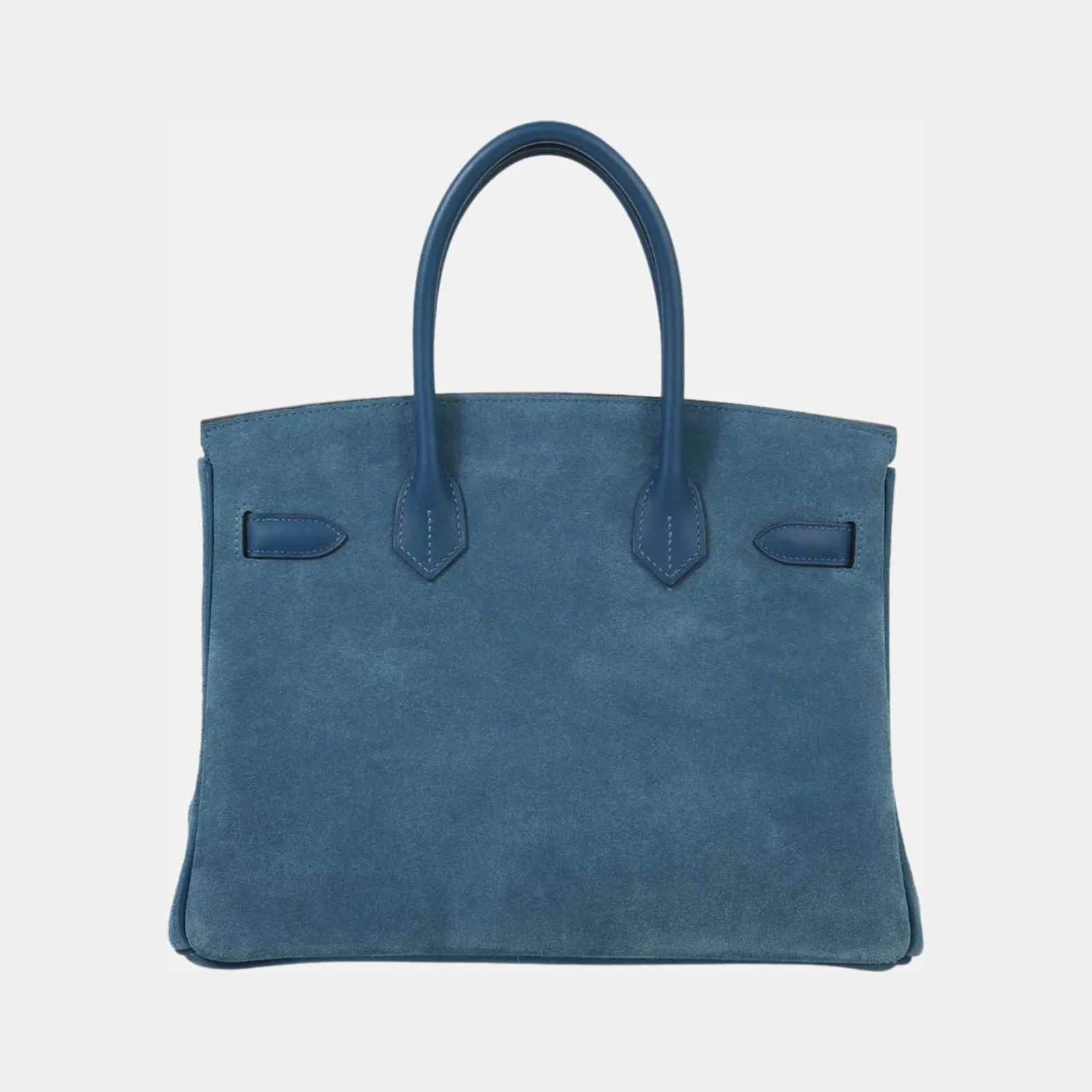 Hermès Birkin 30 Swift-Doblis Suede Blue Thalassa PHW