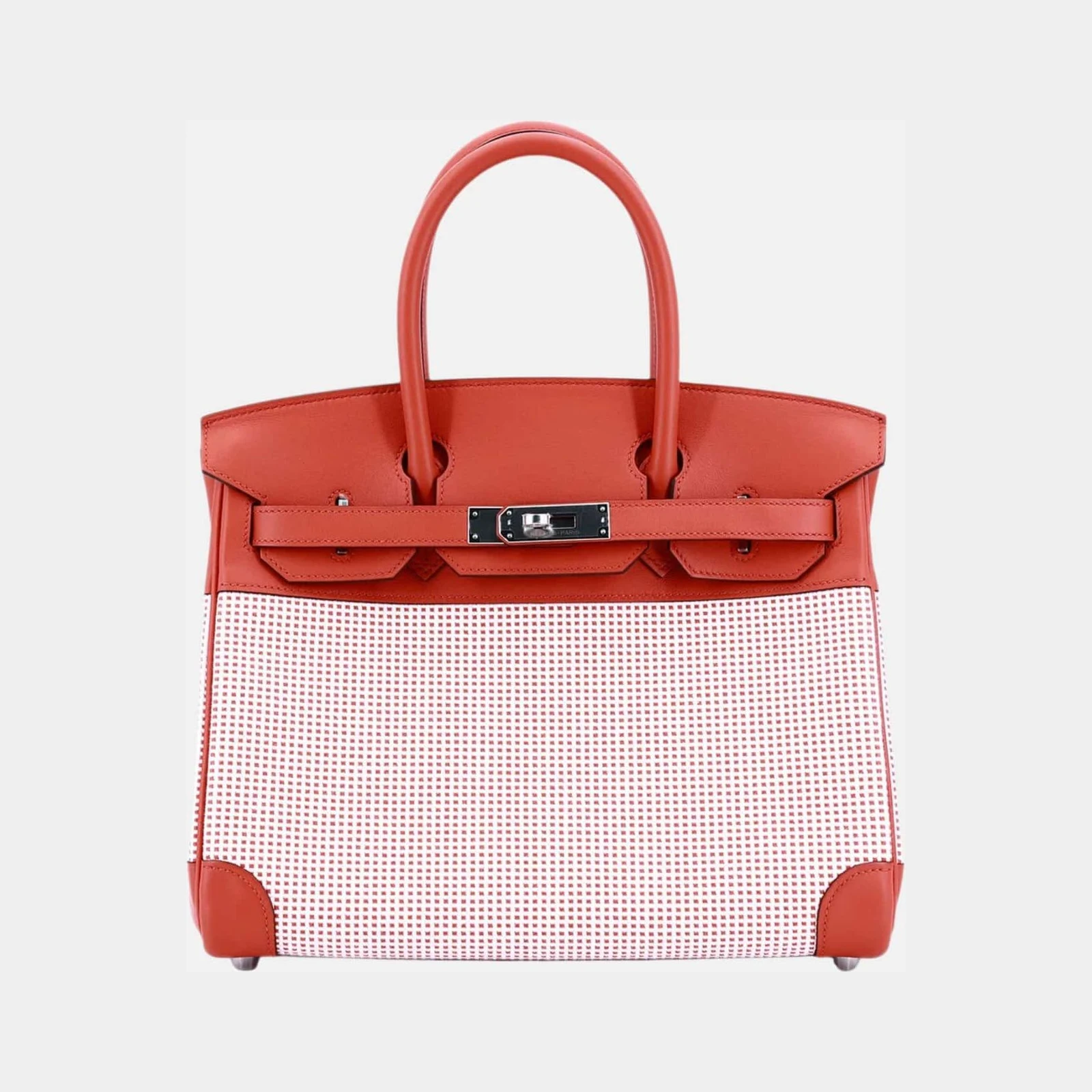 Hermès Birkin 30 Limited Edition Tri-Color Toile Quadrille Canvas-Swift PHW