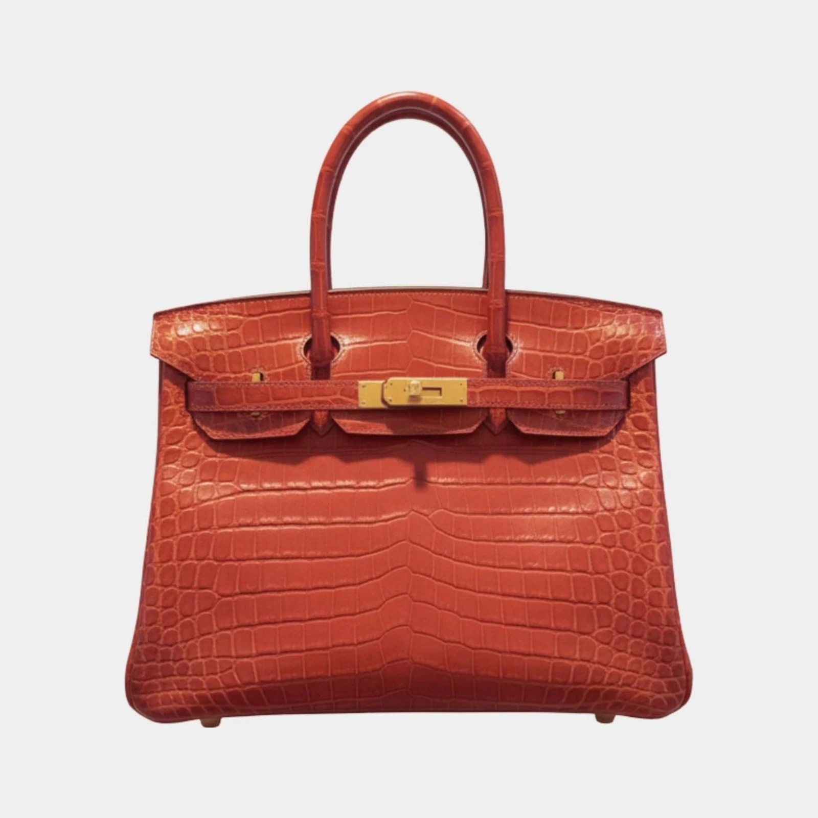 Hermès Birkin 30 Matte Niloticus Crocodile Red GHW