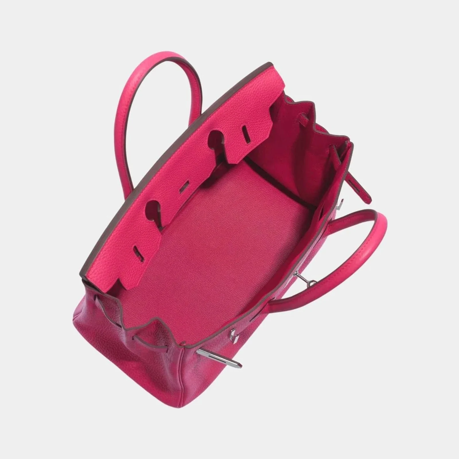 Hermès Birkin 30 Clemence Taurillon Rose Extreme PHW