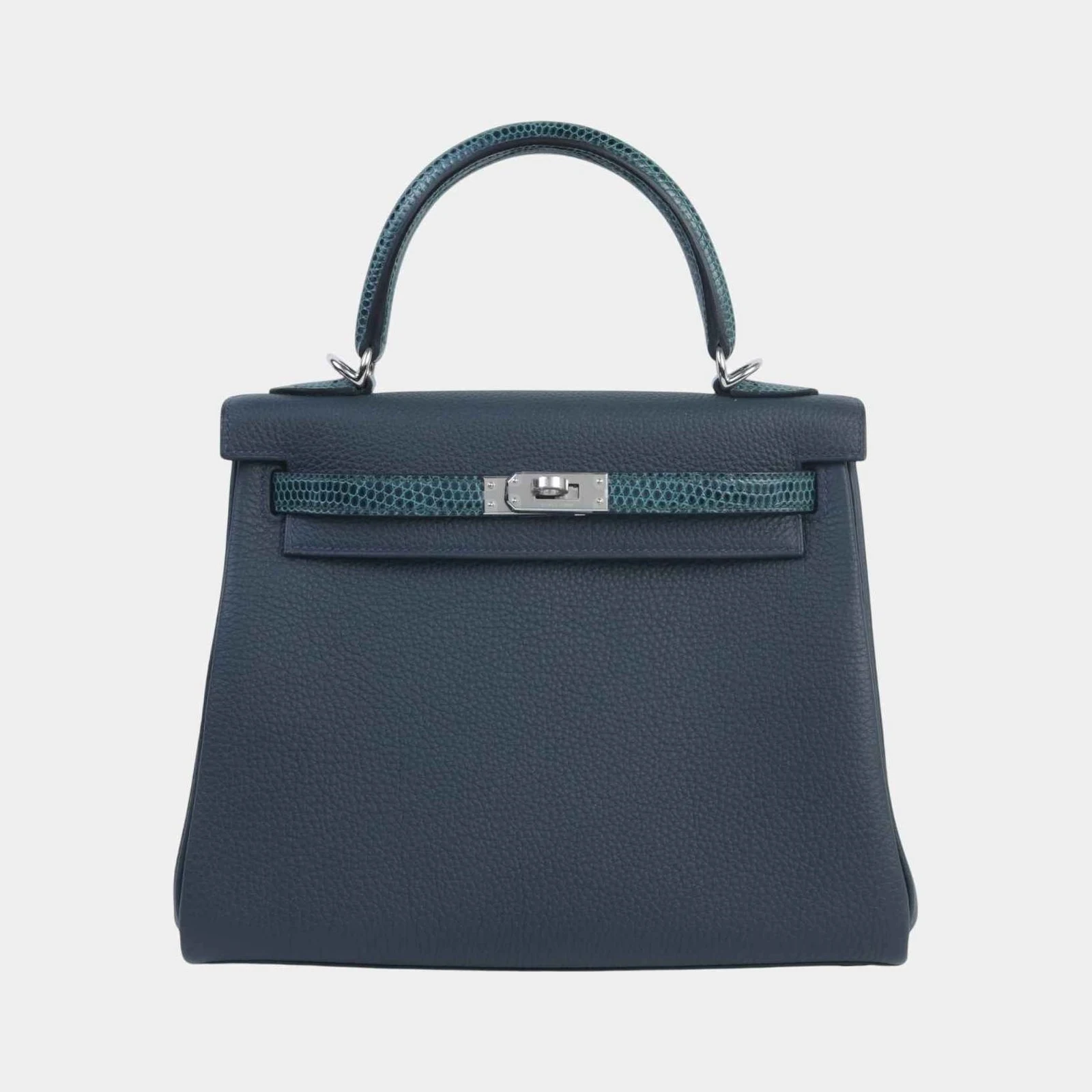Hermès Kelly 25 Touch Togo Lizard Vert Cypress/Vert Rousseau PHW