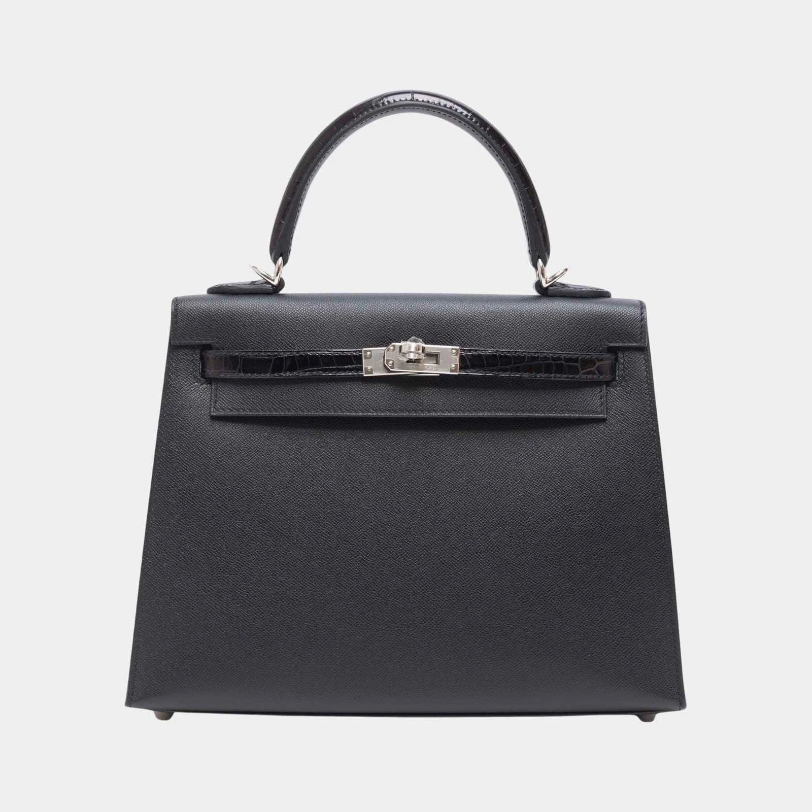 Hermès Kelly 25 Sellier Madame Shiny Niloticus Crocodile Black PHW