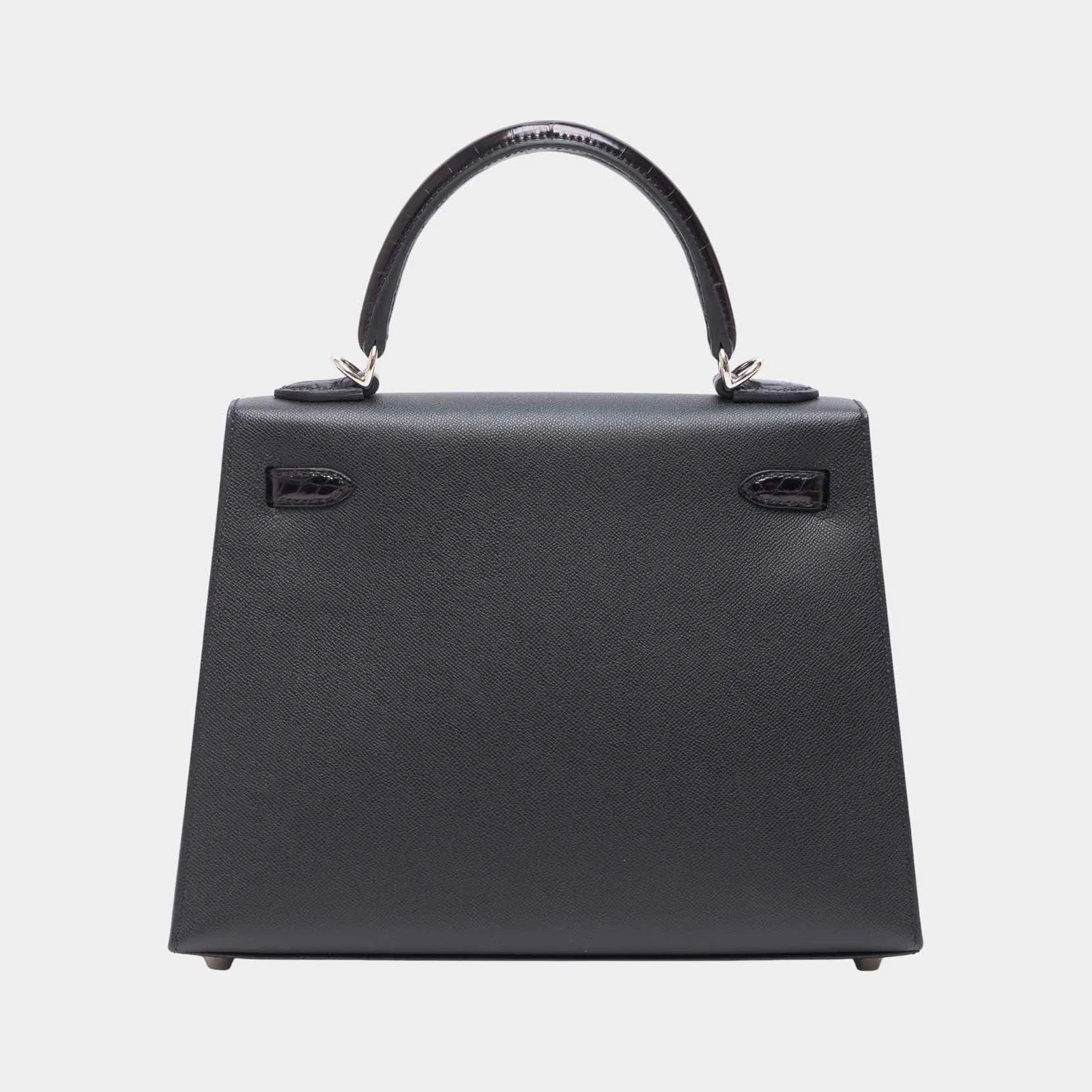 Hermès Kelly 25 Sellier Madame Shiny Niloticus Crocodile Black PHW