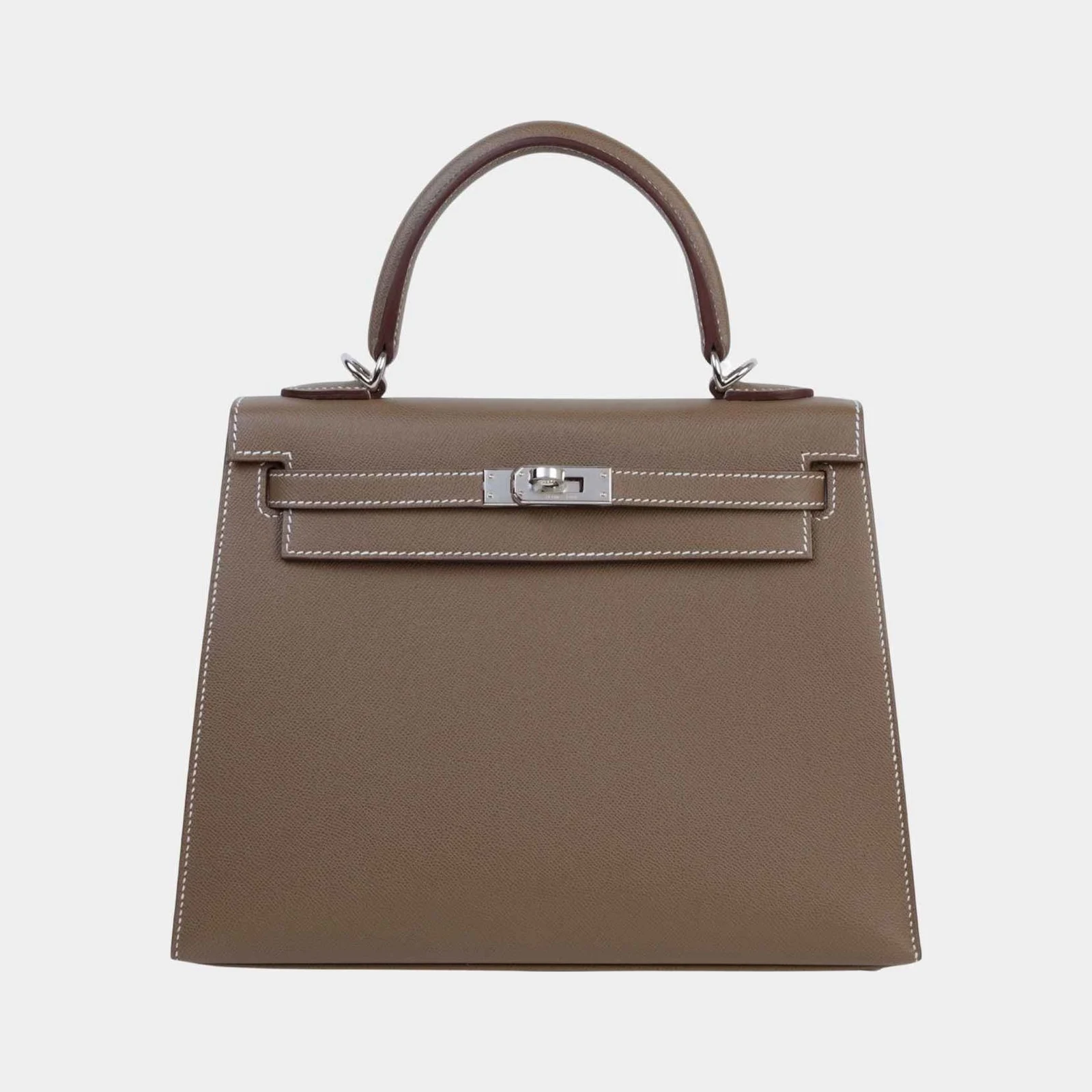 Hermès Kelly 25 Sellier Madame Etoupe/Bamboo PHW