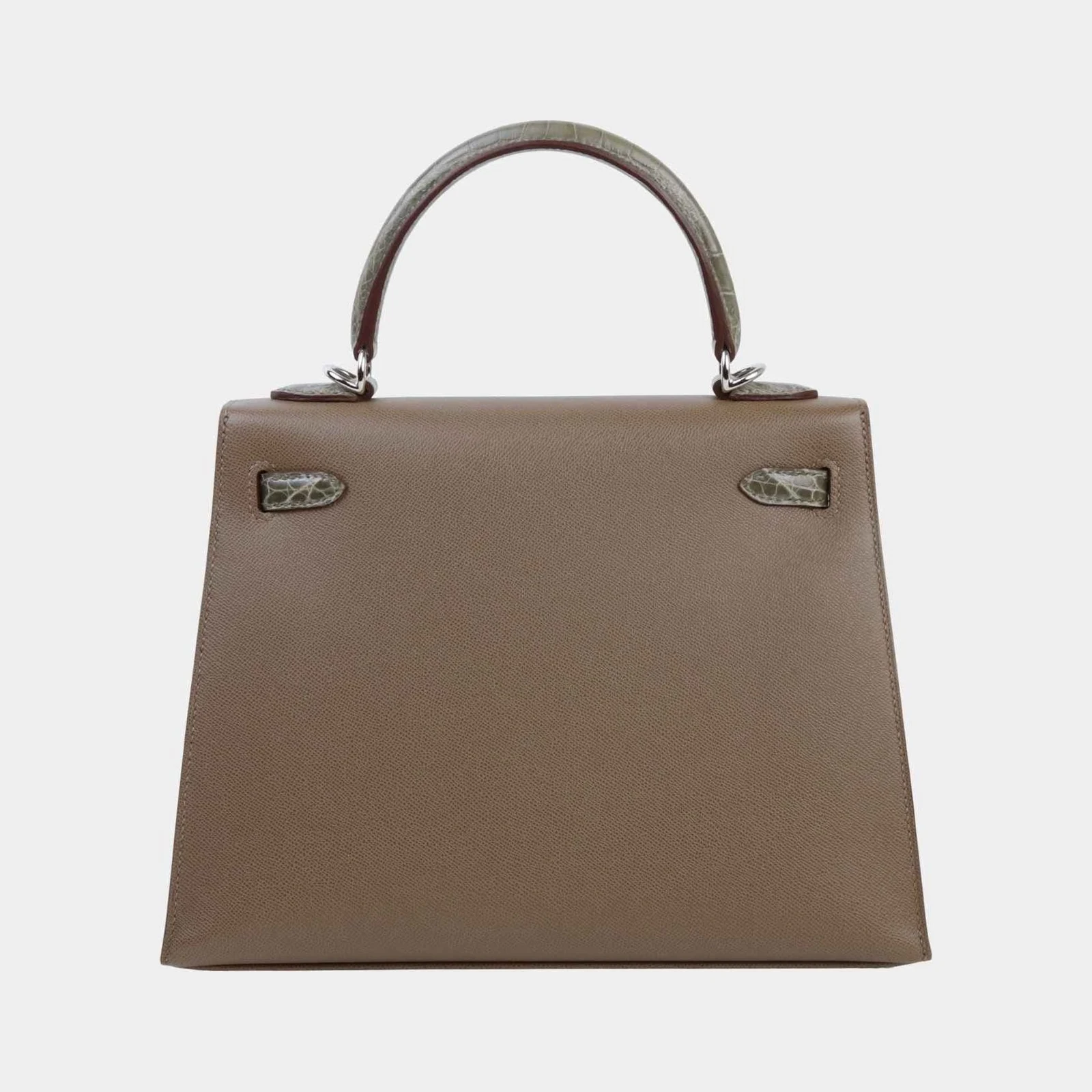 Hermès Kelly 25 Touch Madame-Shiny Niloticus Crocodile Etoupe PHW