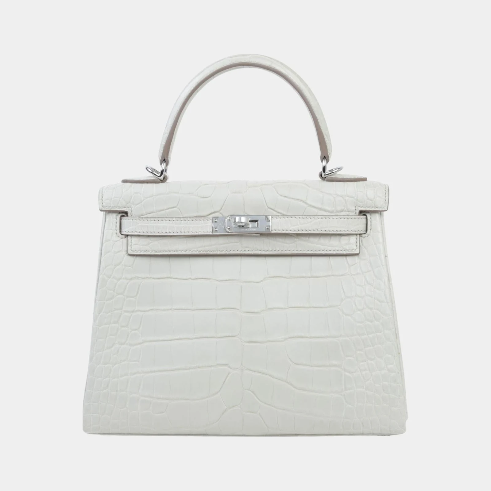 Hermès Kelly 25 Matte Alligator Beton PHW