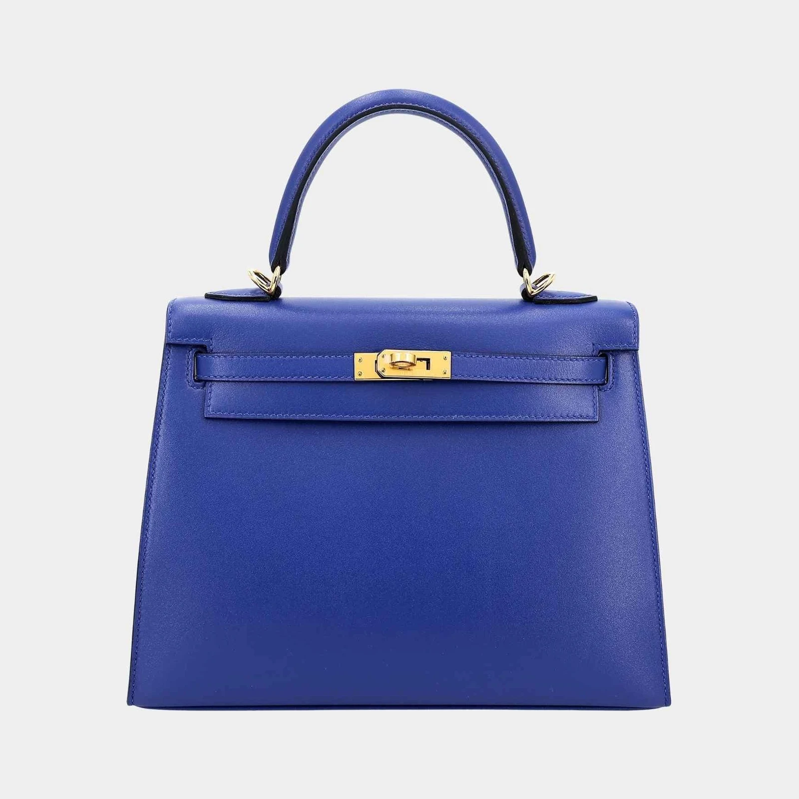 Hermès Kelly 25 Sellier Tadelakt Bleu Electrique GHW