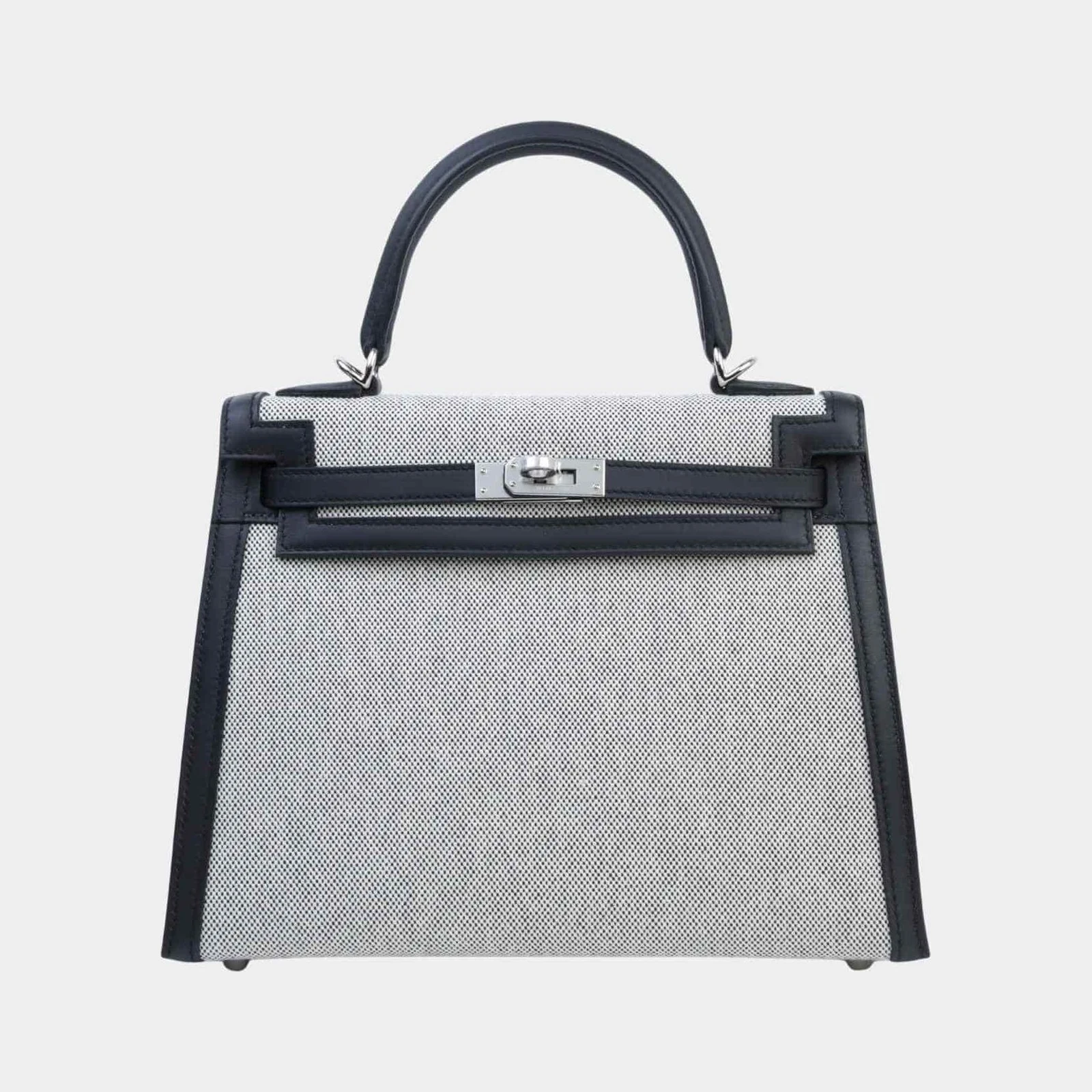 Hermès Kelly 25 Sellier Toile So H Canvas-Swift Black PHW