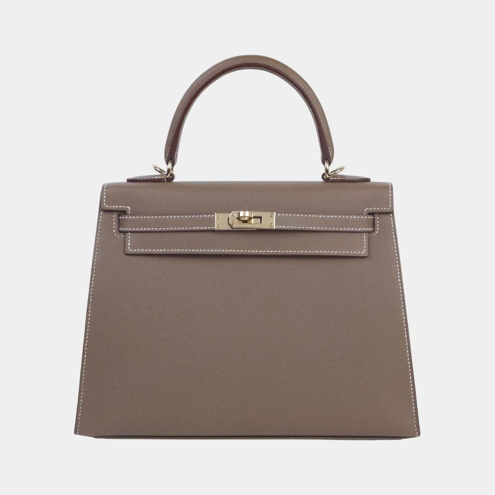 Hermès Kelly 25 Verso Madame Sellier Etoupe/Bamboo PBHW