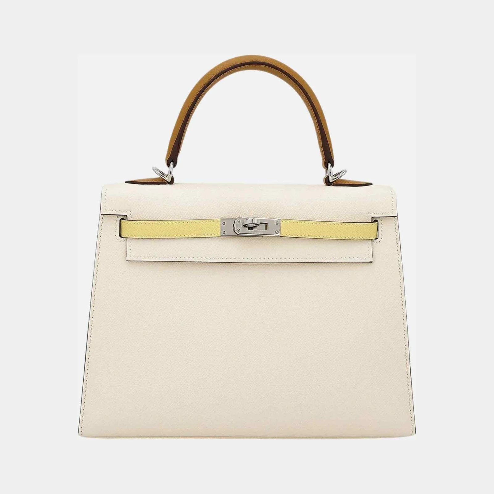 Hermès Kelly 25 Espom Nata/Jaune Poussin/Sesame PHW