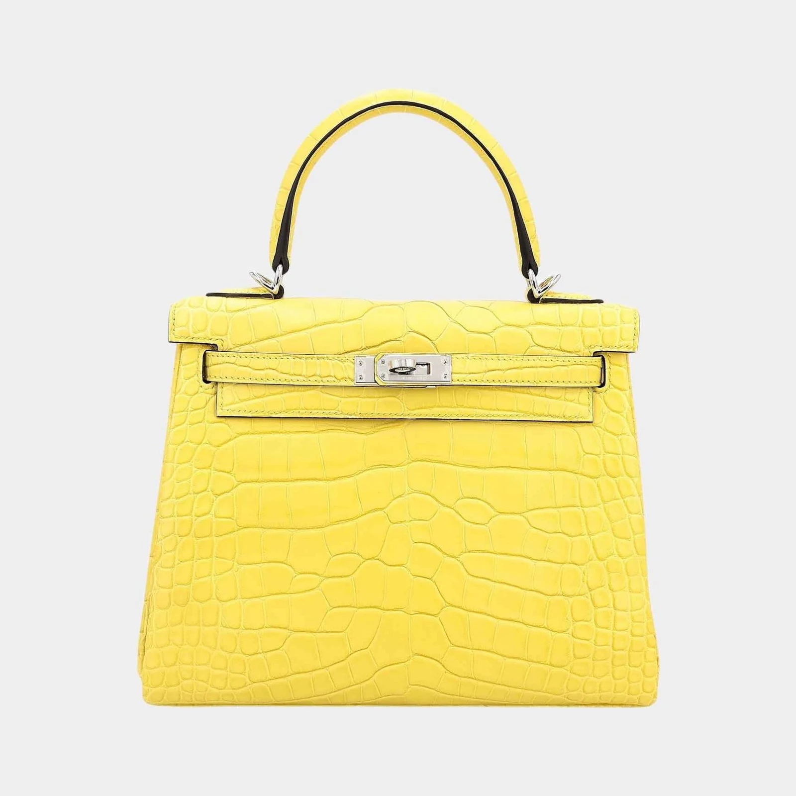 Hermès Kelly 25 Matte Alligator Mimosa PHW