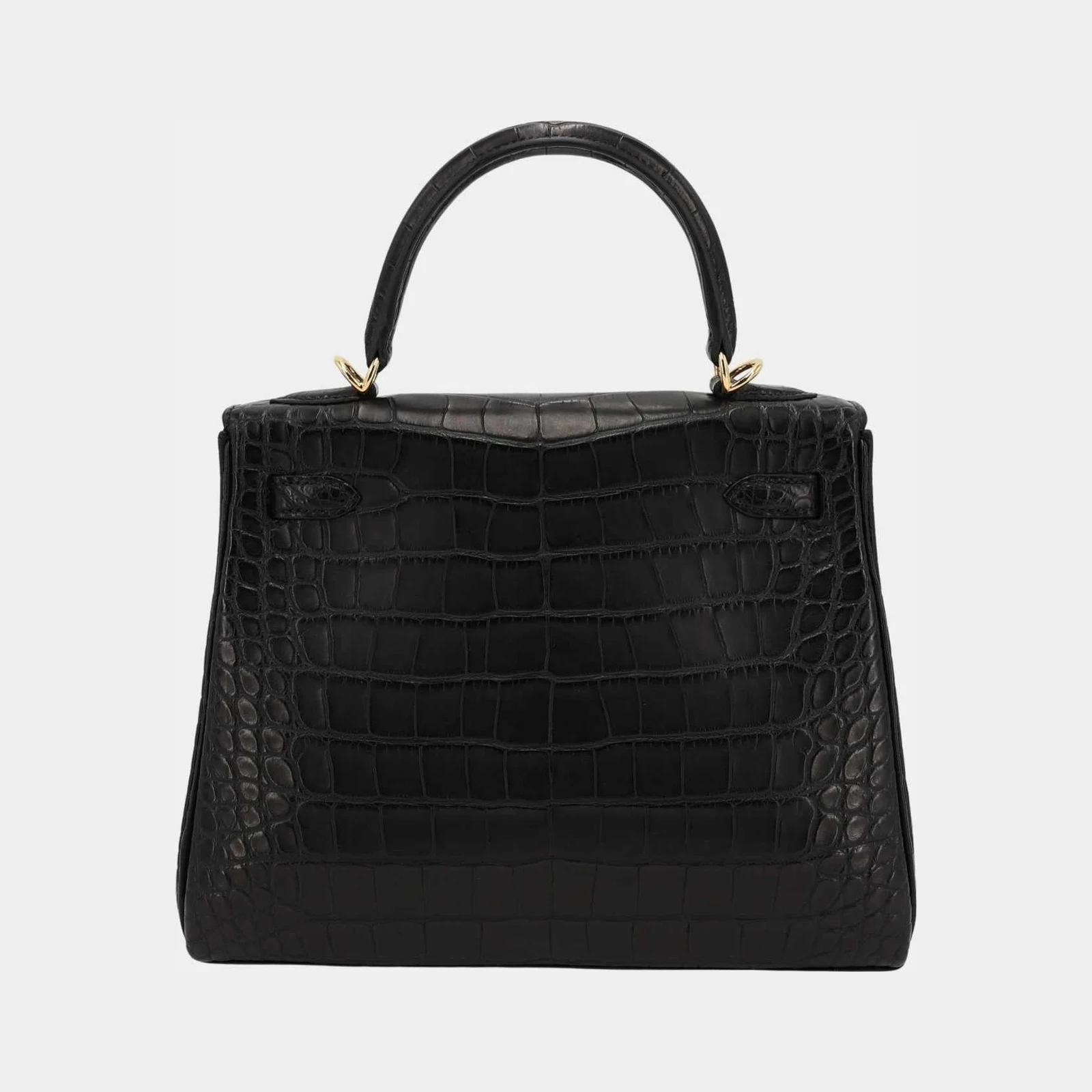Hermès Kelly 25 Matte Alligator Black GHW