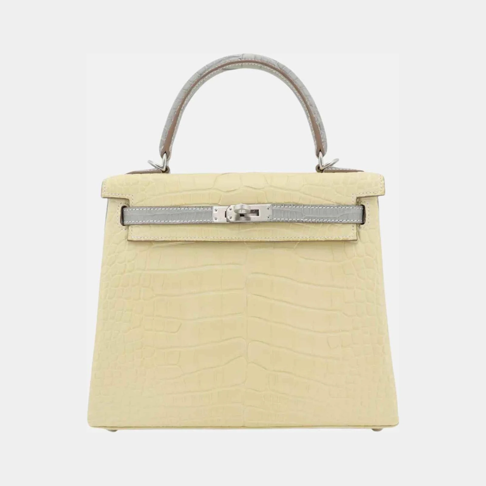 Hermès Kelly 25 HSS Alligator Vanille/Gris Perle BPHW