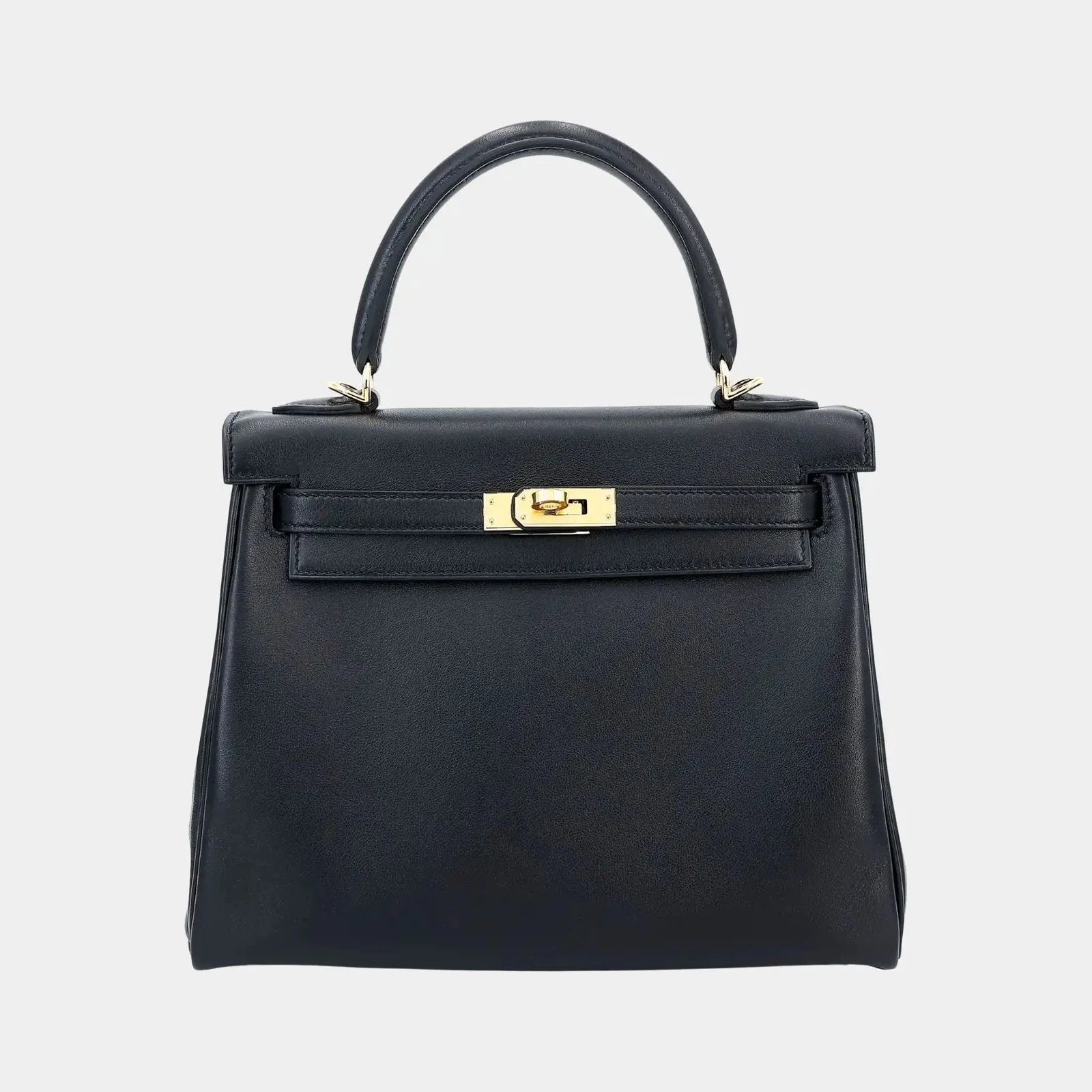 Hermès Kelly 25 Veau Cheri Black GHW