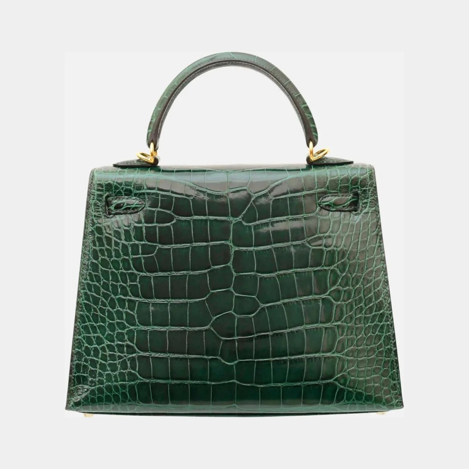 Hermès Kelly 25 Vert Fonce Shiny Alligator GHW