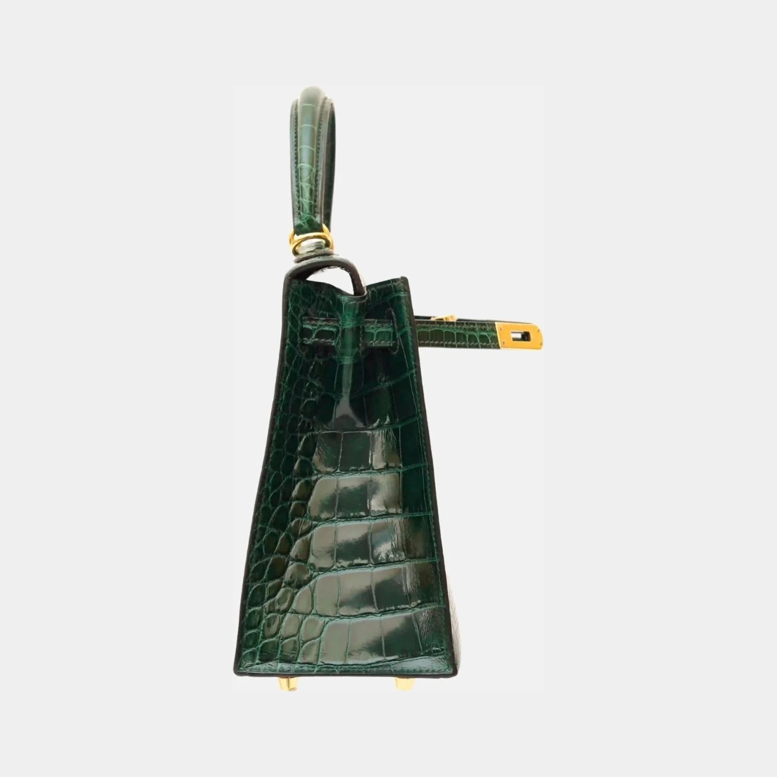 Hermès Kelly 25 Vert Fonce Shiny Alligator GHW