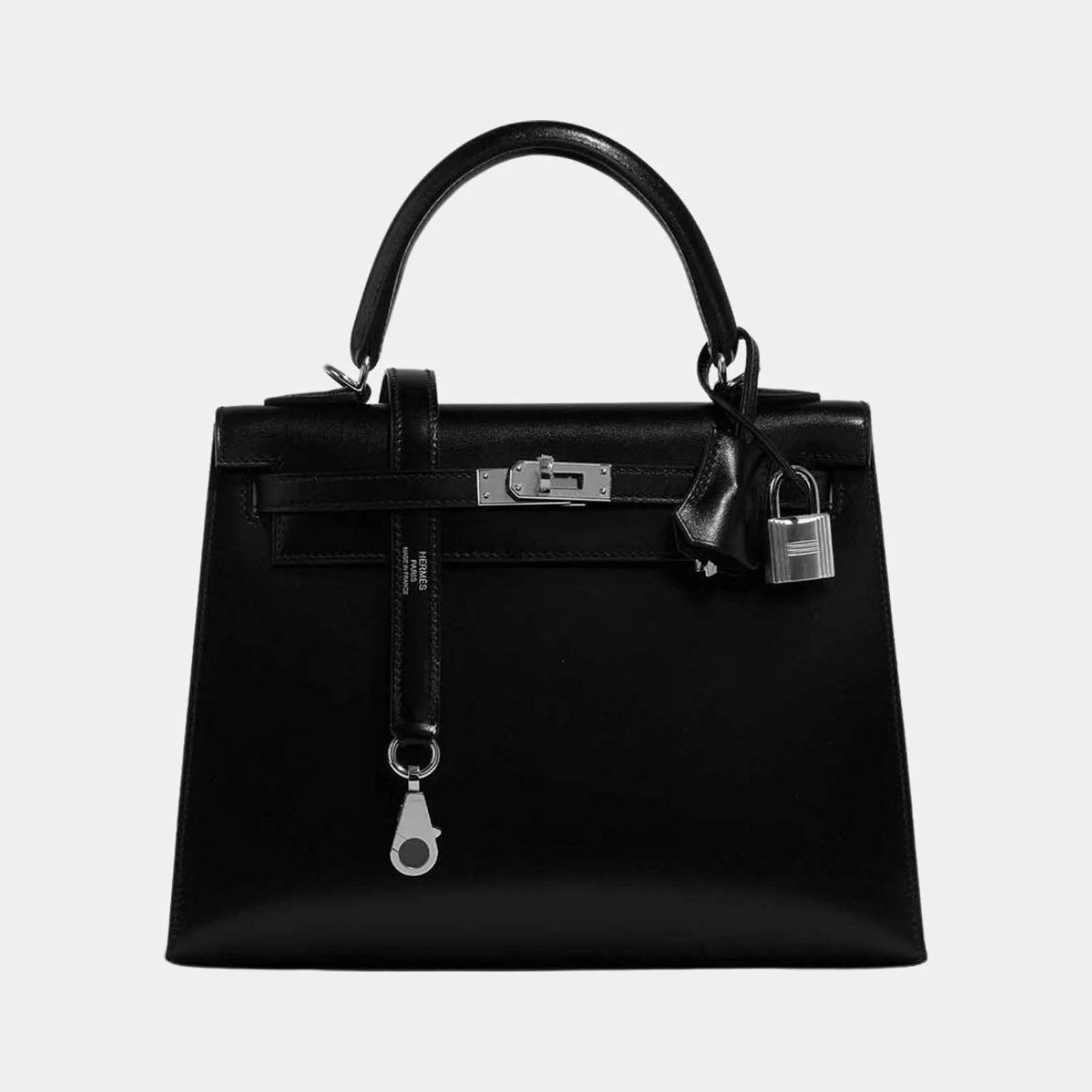 Hermès Kelly 25 Sellier Box Calf Leather Black PHW