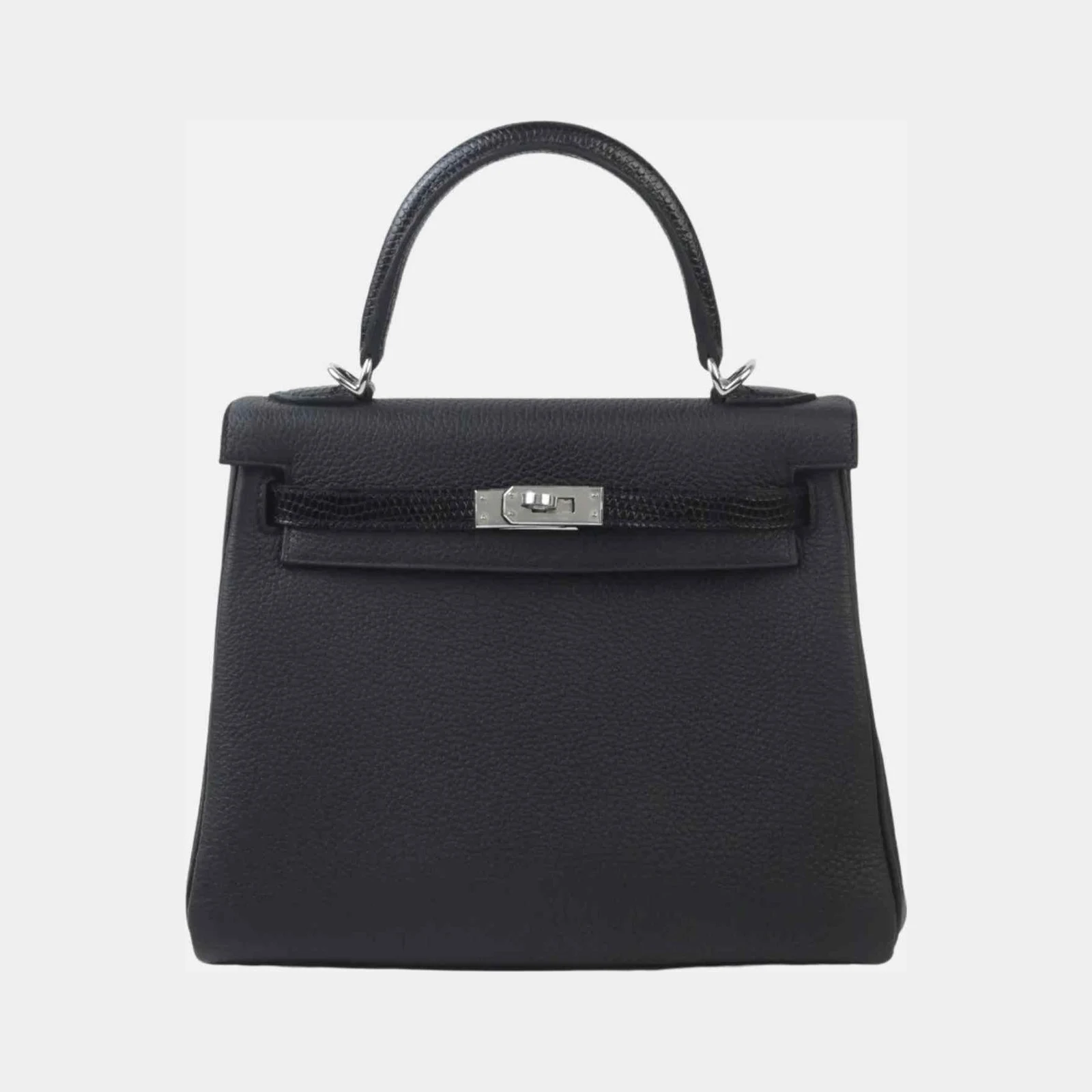 Hermès Kelly 25 Togo/Lizard Black PHW