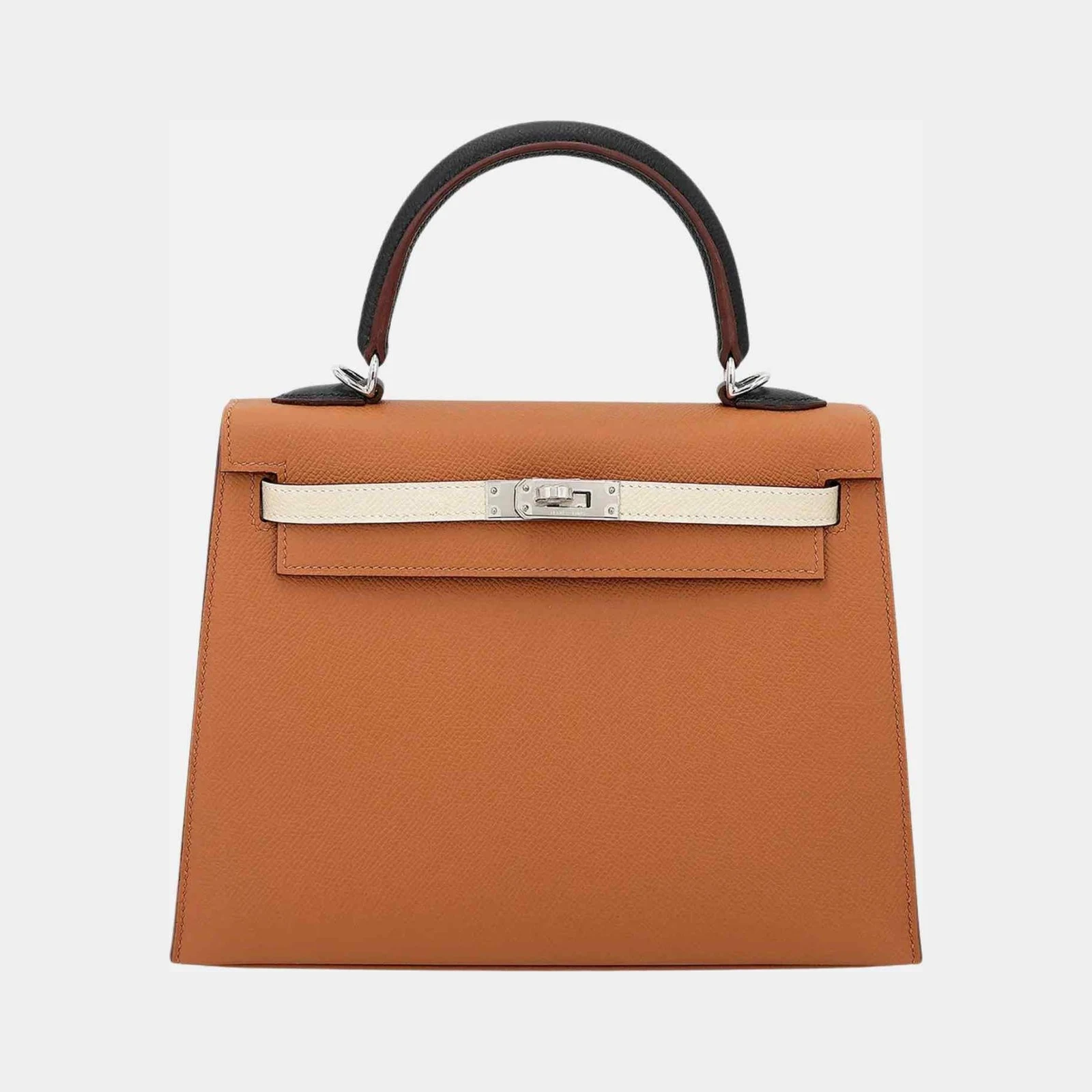 Hermès Kelly 25 Epsom Gold/Craie/Black/Bleu Saphir PHW