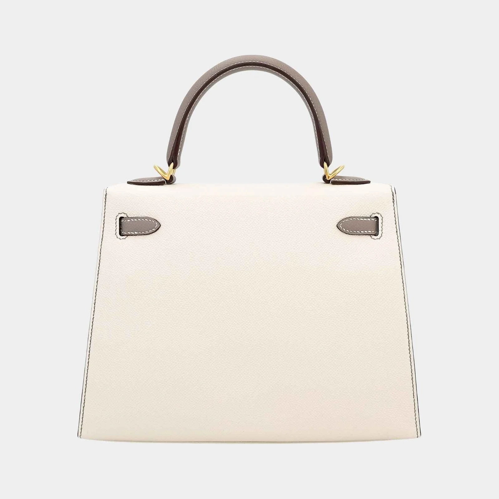 Hermès Kelly 25 HSS Epsom Sellier Craie/Gris Asphalte GHW