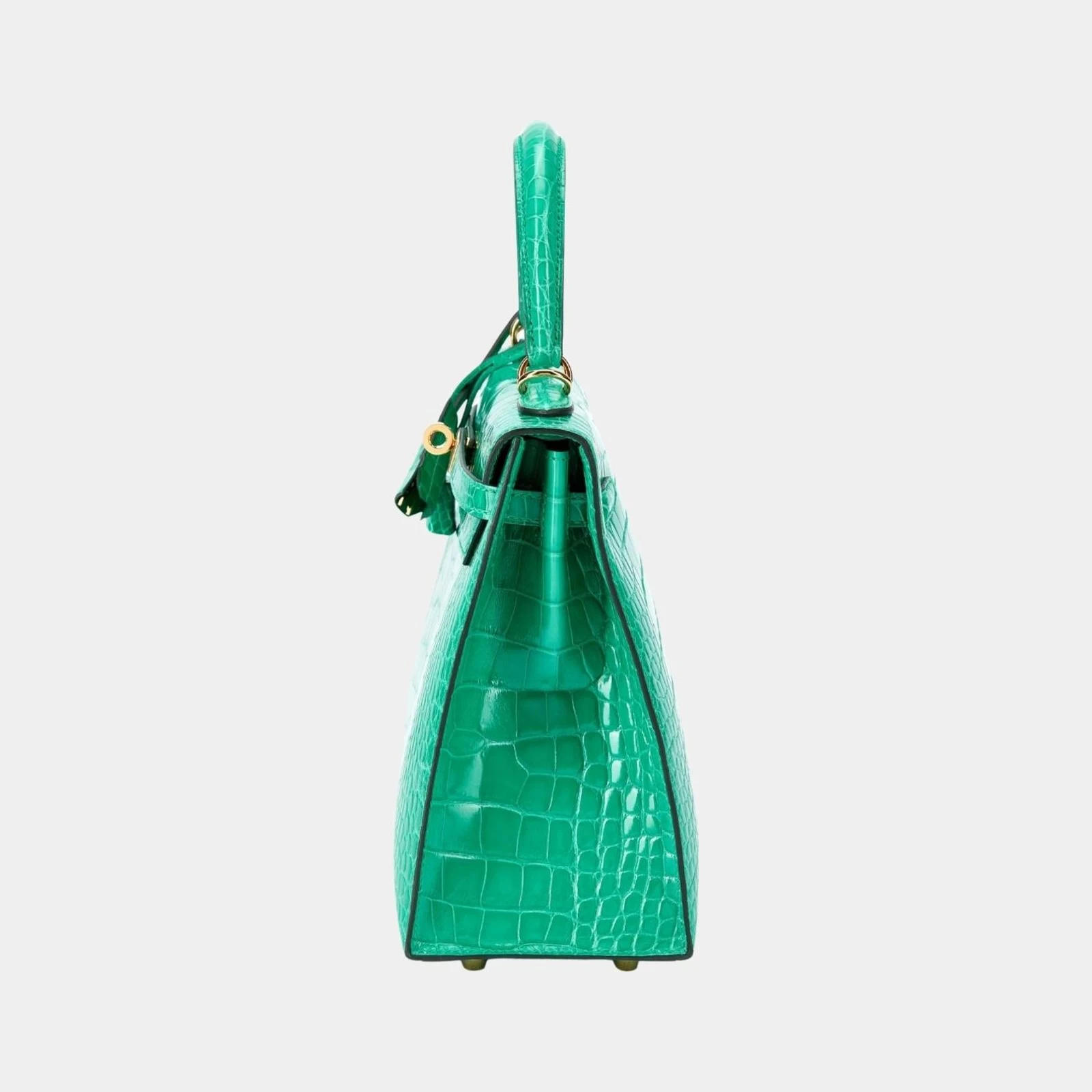 Hermès Kelly 25 Sellier Alligator Vert Jade GHW