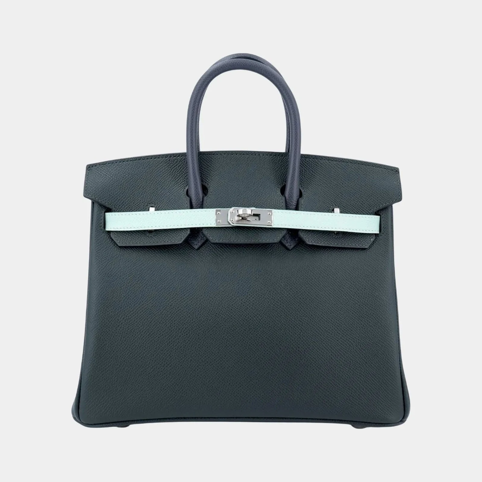 Hermès Birkin 25 Epsom Vert Fonce/ Vert Peppermint/ Ardoise PHW