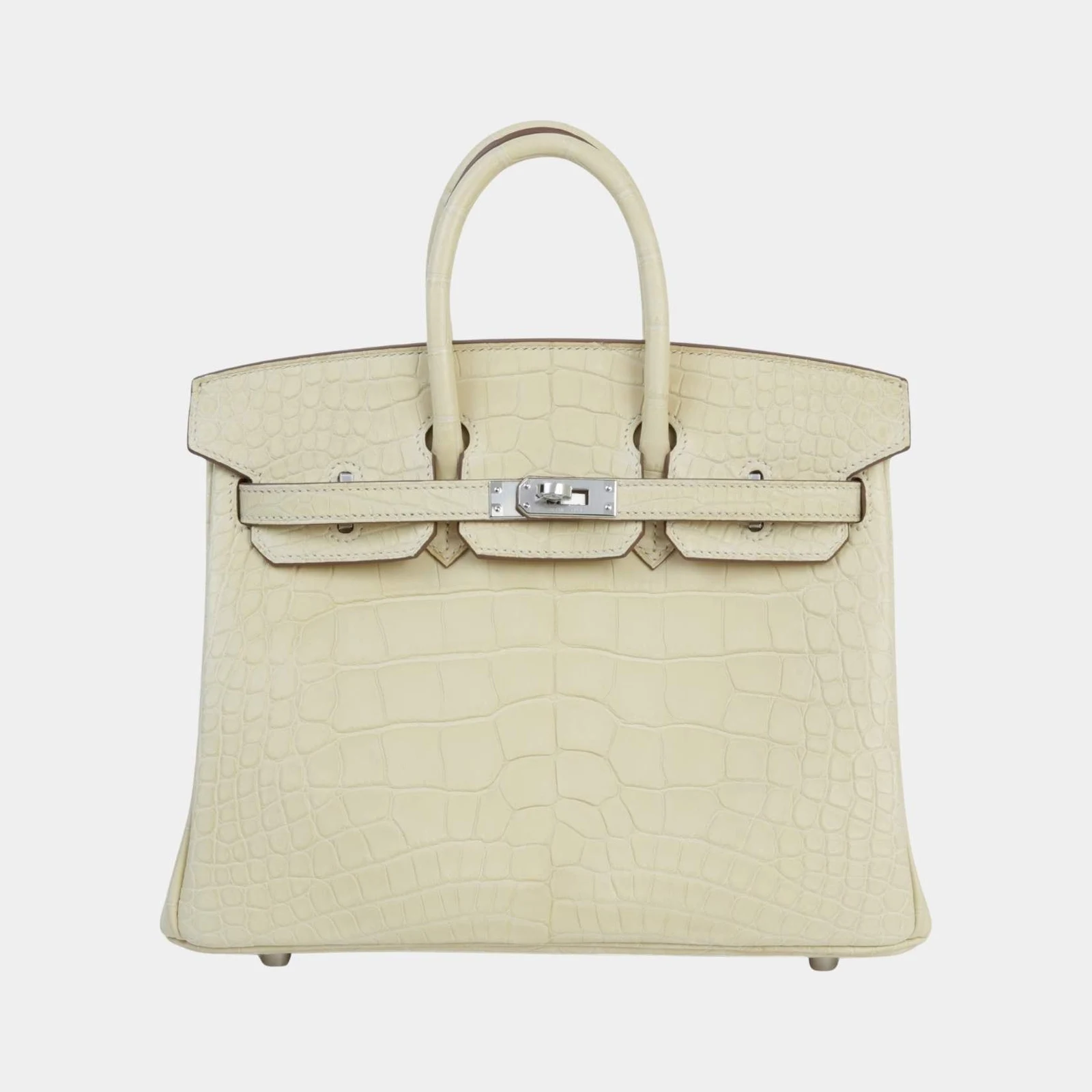 Hermès Birkin 25 Matte Alligator Vanille PHW