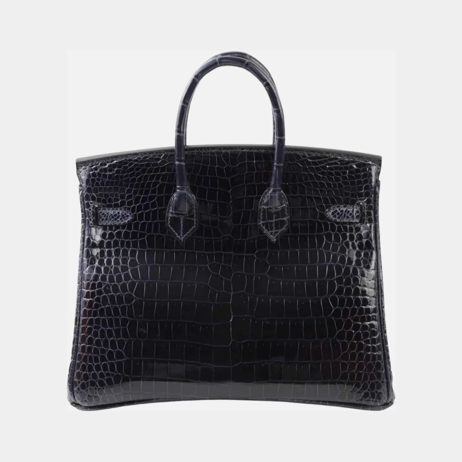 Hermès Birkin 25 Shiny Porosus Crocodile Bleu Baltique GHW