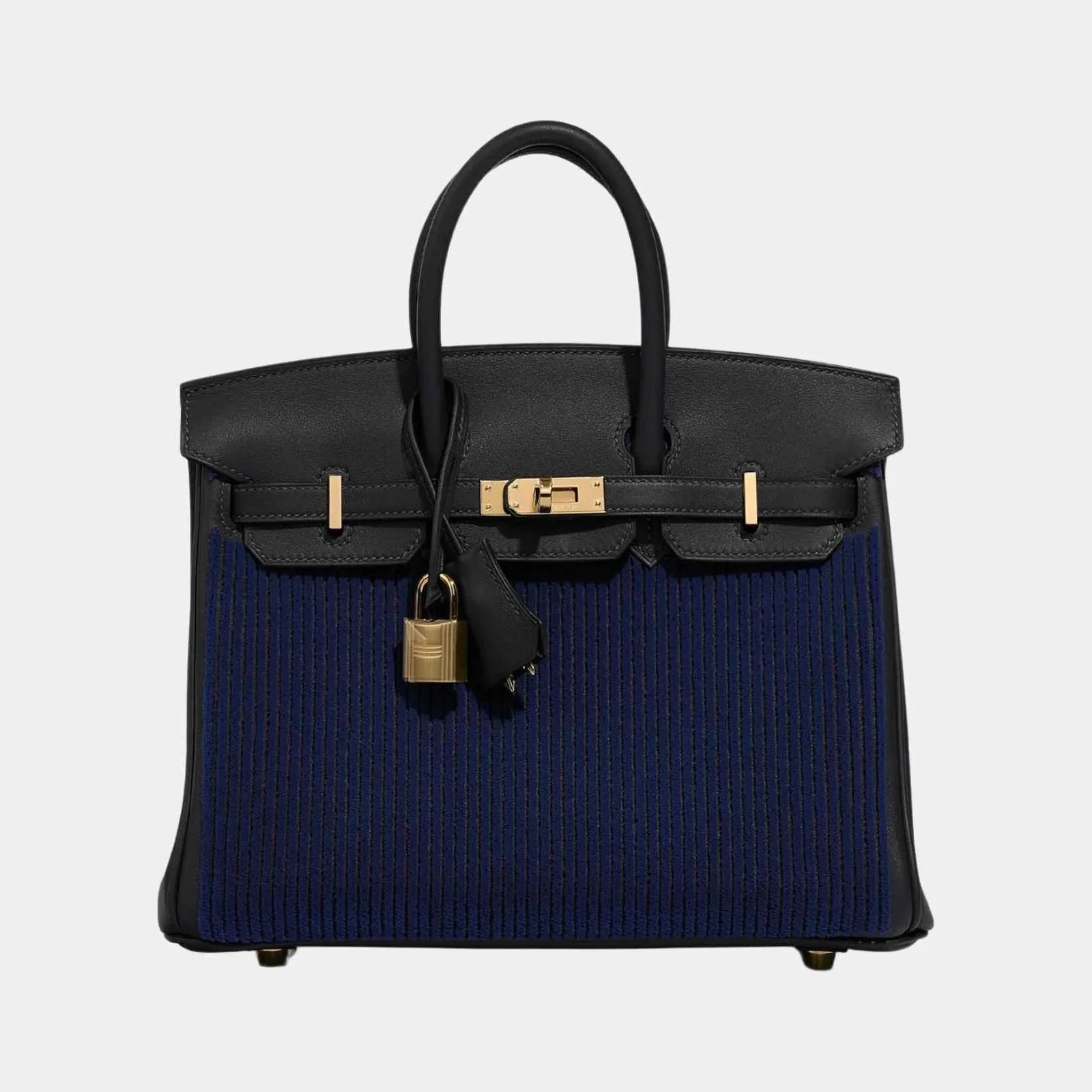 Hermès Birkin 25 Cote a Cote Tuffetage Swift Caban - Bleu Saphir