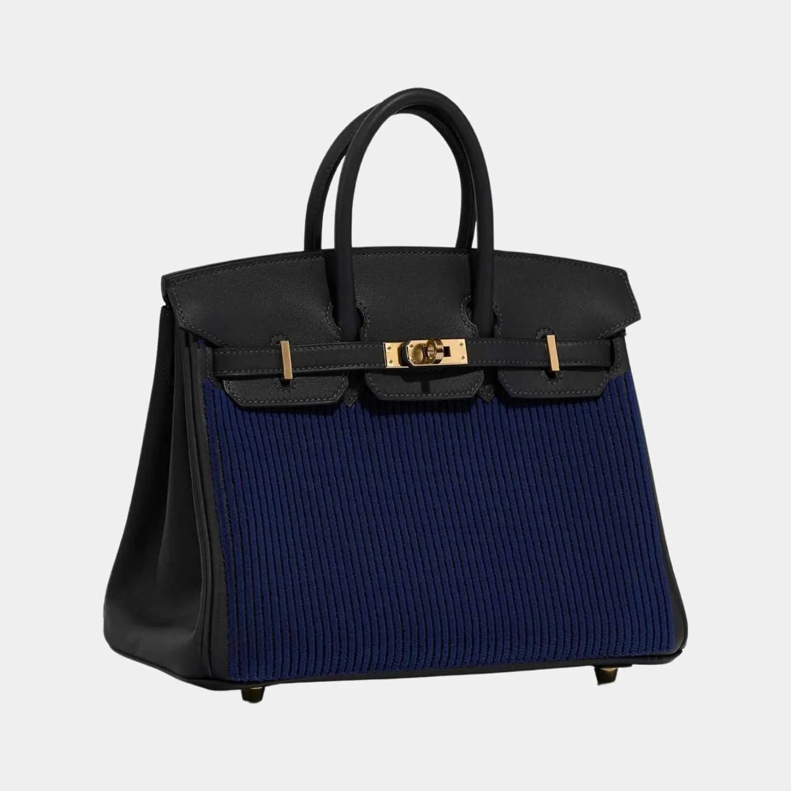 Hermès Birkin 25 Cote a Cote Tuffetage Swift Caban - Bleu Saphir