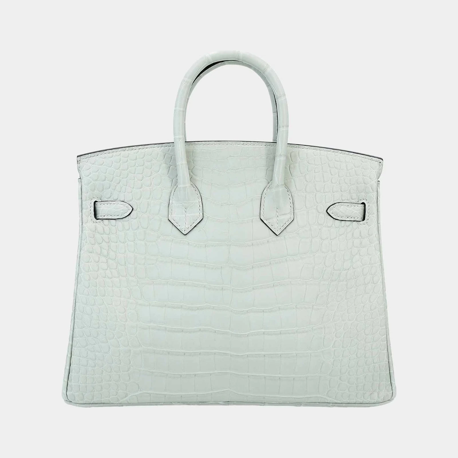 Hermès Birkin 25 Matte Alligator Gris Neve PHW