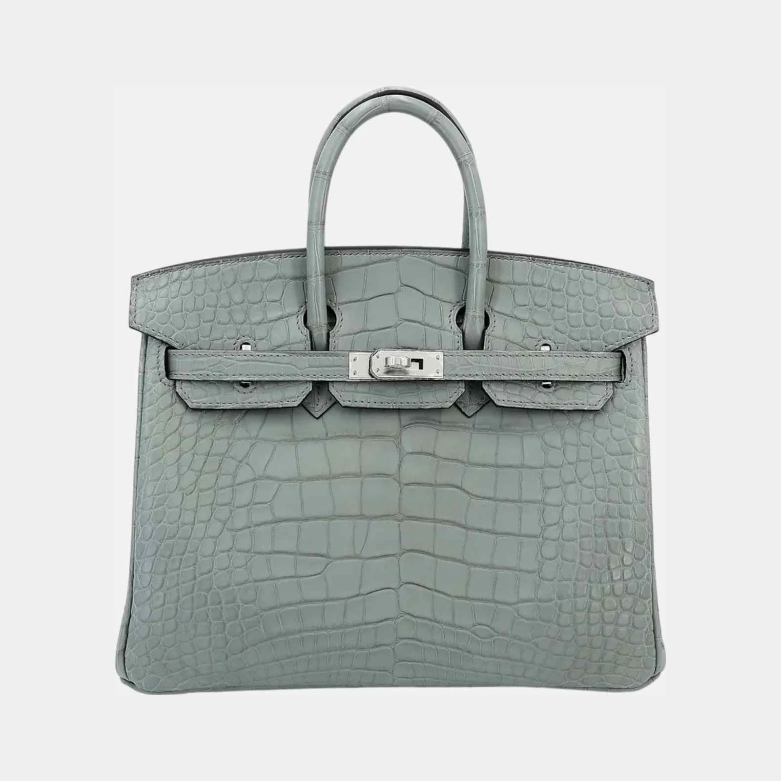 Hermès Birkin 25 Matte Alligator Gris Ciment PHW
