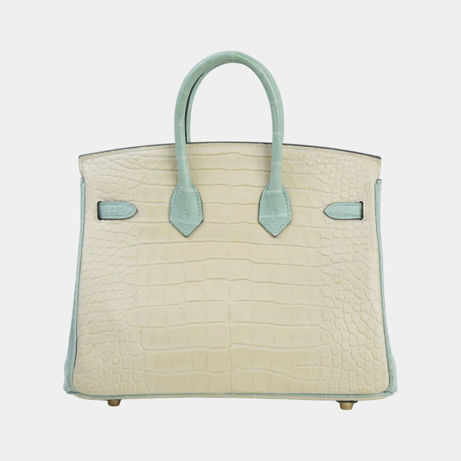 Hermès Birkin 25 HSS Matte Alligator Vanille/Vert d’Eau PBHW
