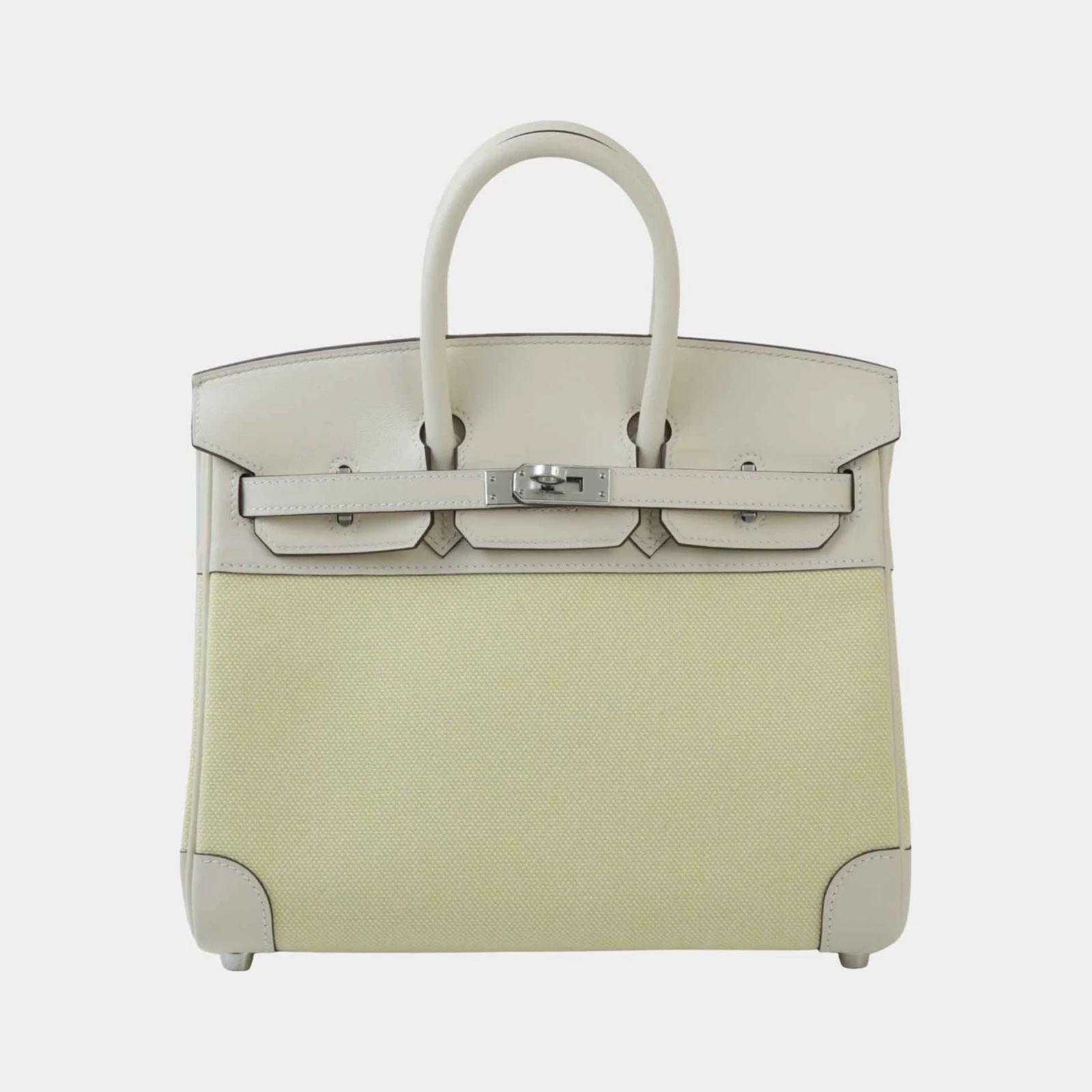 Hermès Birkin 25 Toile H Canvas-Swift Nata/Jaune Poussin PHW