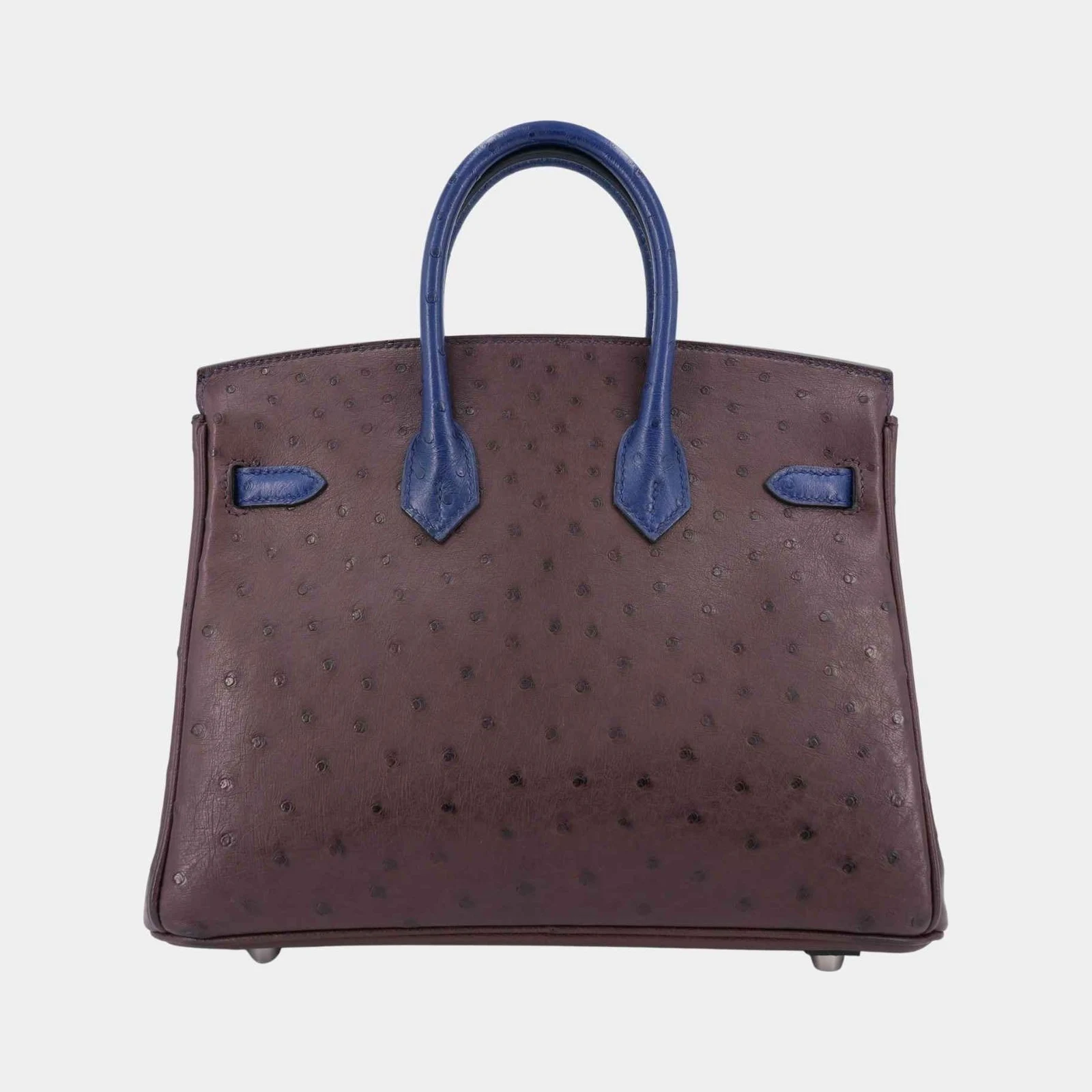Hermès Birkin 25 Ostrich Rouge Sellier/Bleu Iris PHW