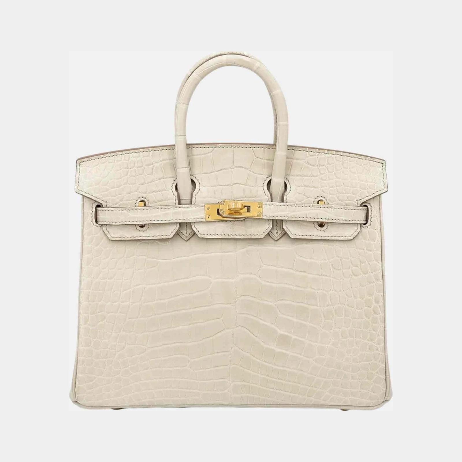 Hermès Birkin 25 Matte Alligator Beton GHW