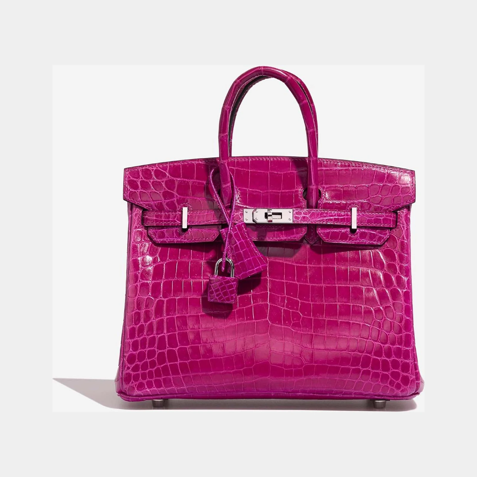 Hermès Birkin 25 Niloticus Crocodile Rose Pourpre PHW