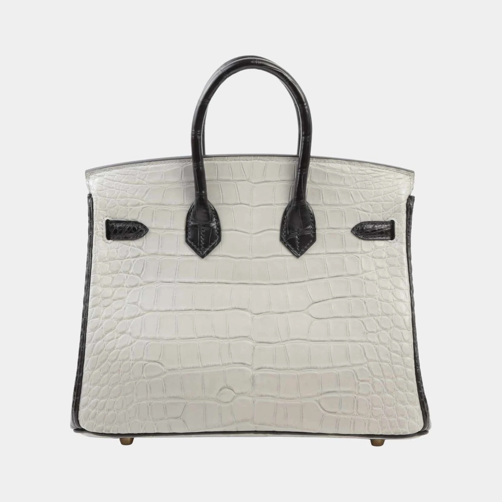 Hermès Birkin 25 HSS Matte Alligator Gris Perle/Black GHW