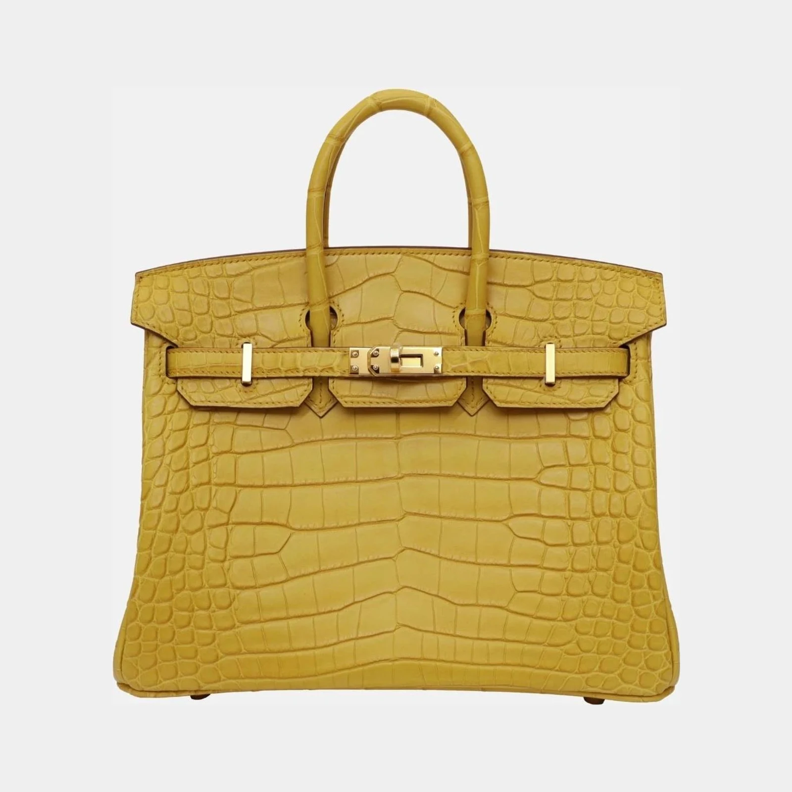 Hermès Birkin 25 Jaune Ambre Matte Alligator GHW