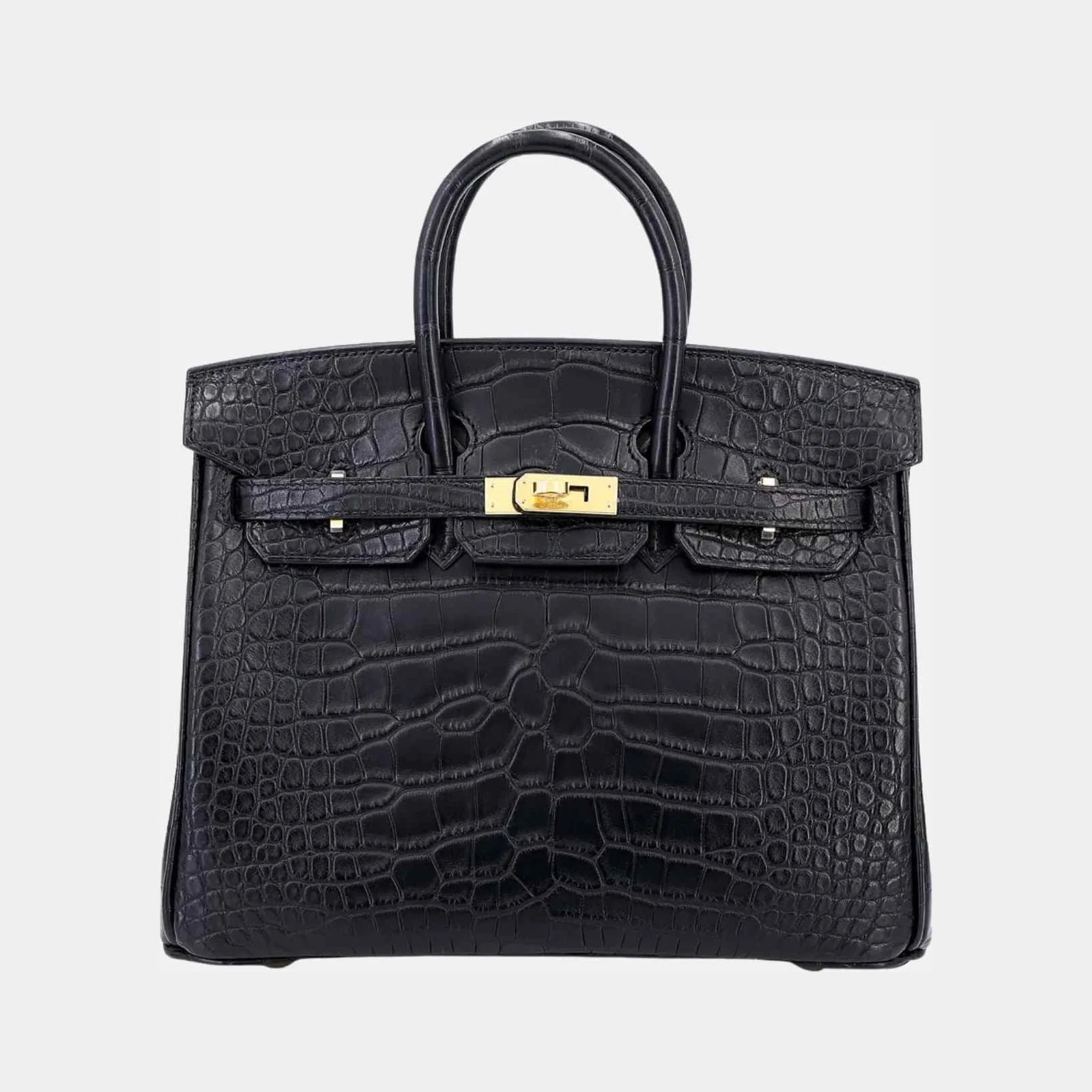 Hermès Birkin 25 Matte Alligator Black GHW