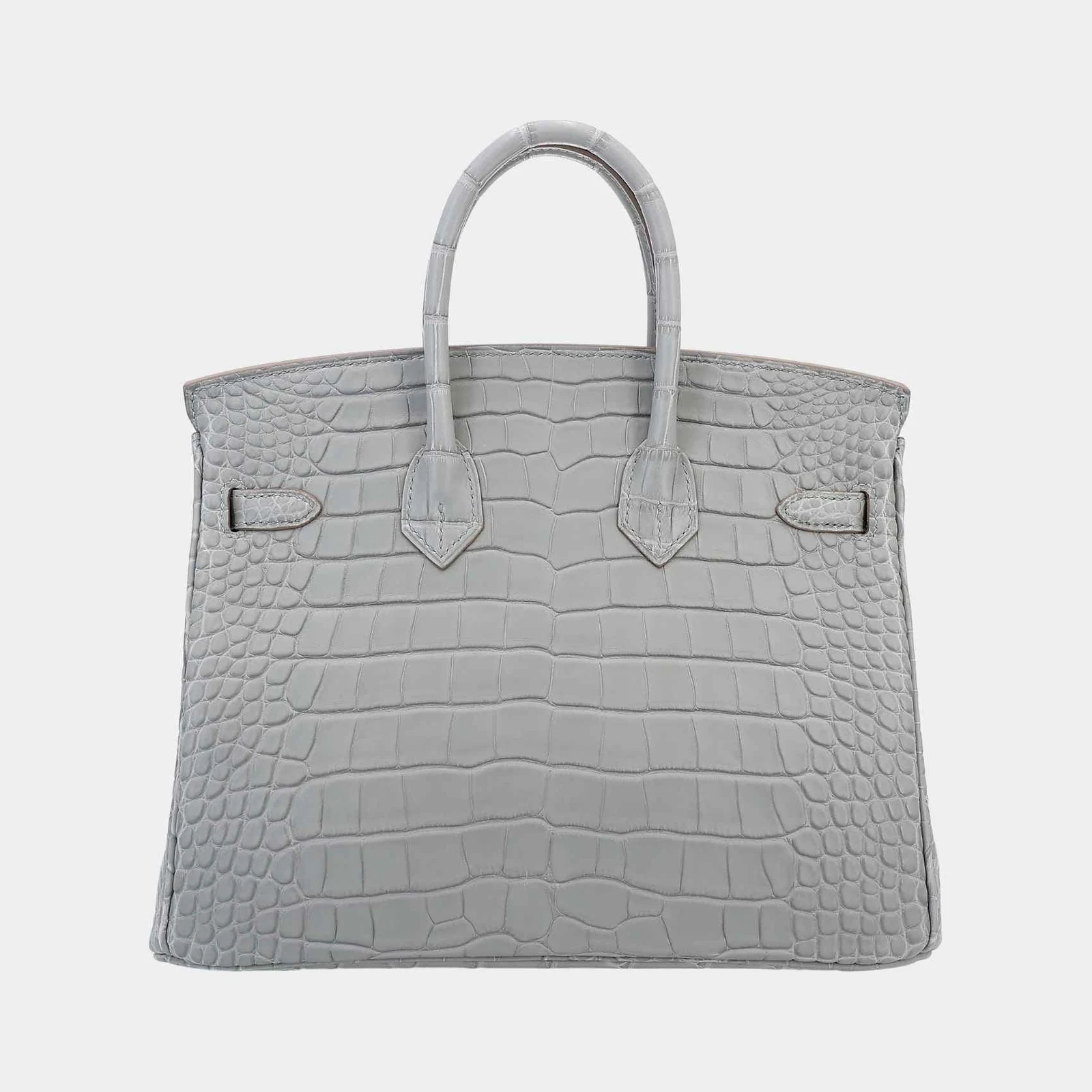 Hermès Birkin 25 Matte Alligator Gris Perle GHW