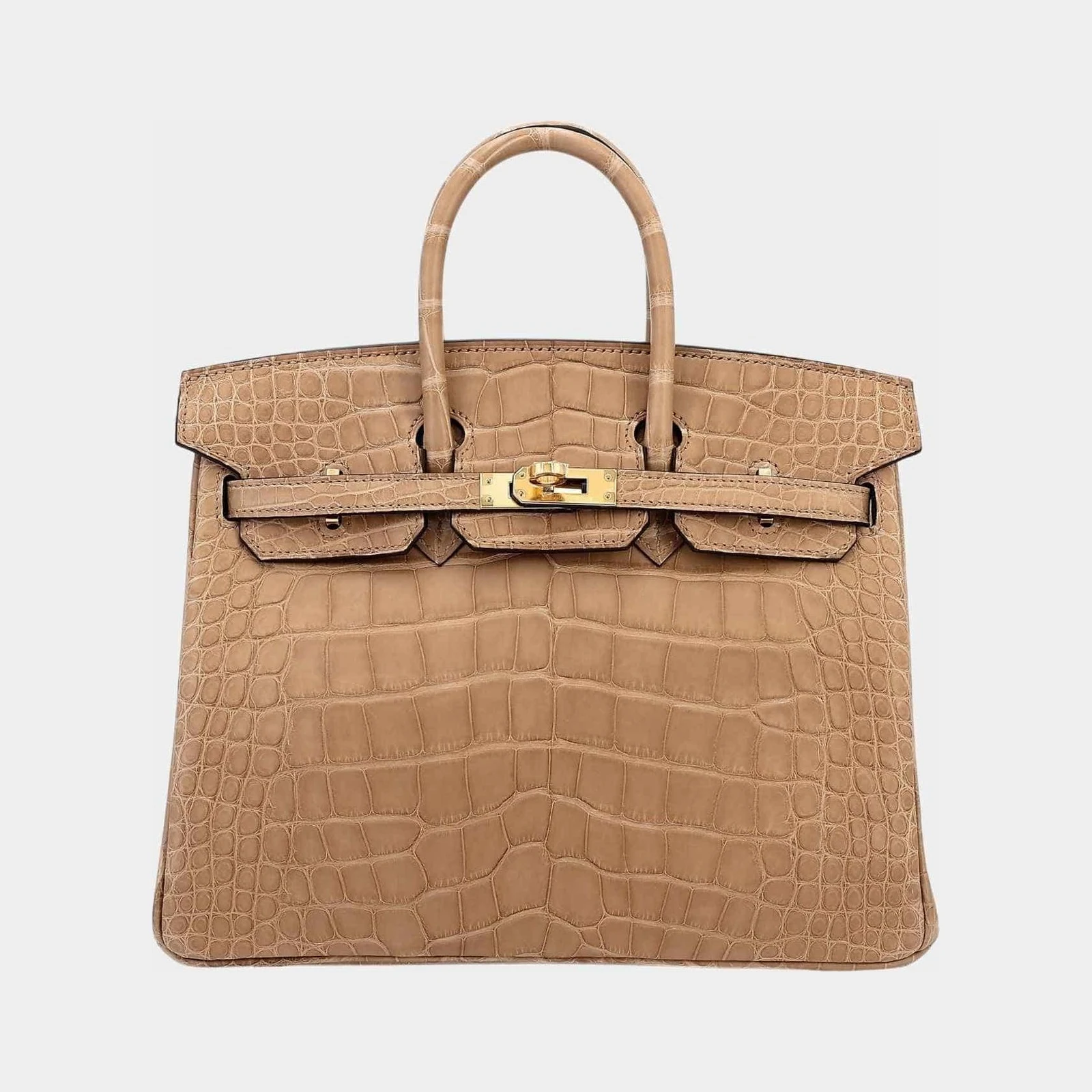 Hermès Birkin 25 Matte Alligator Chai GHW