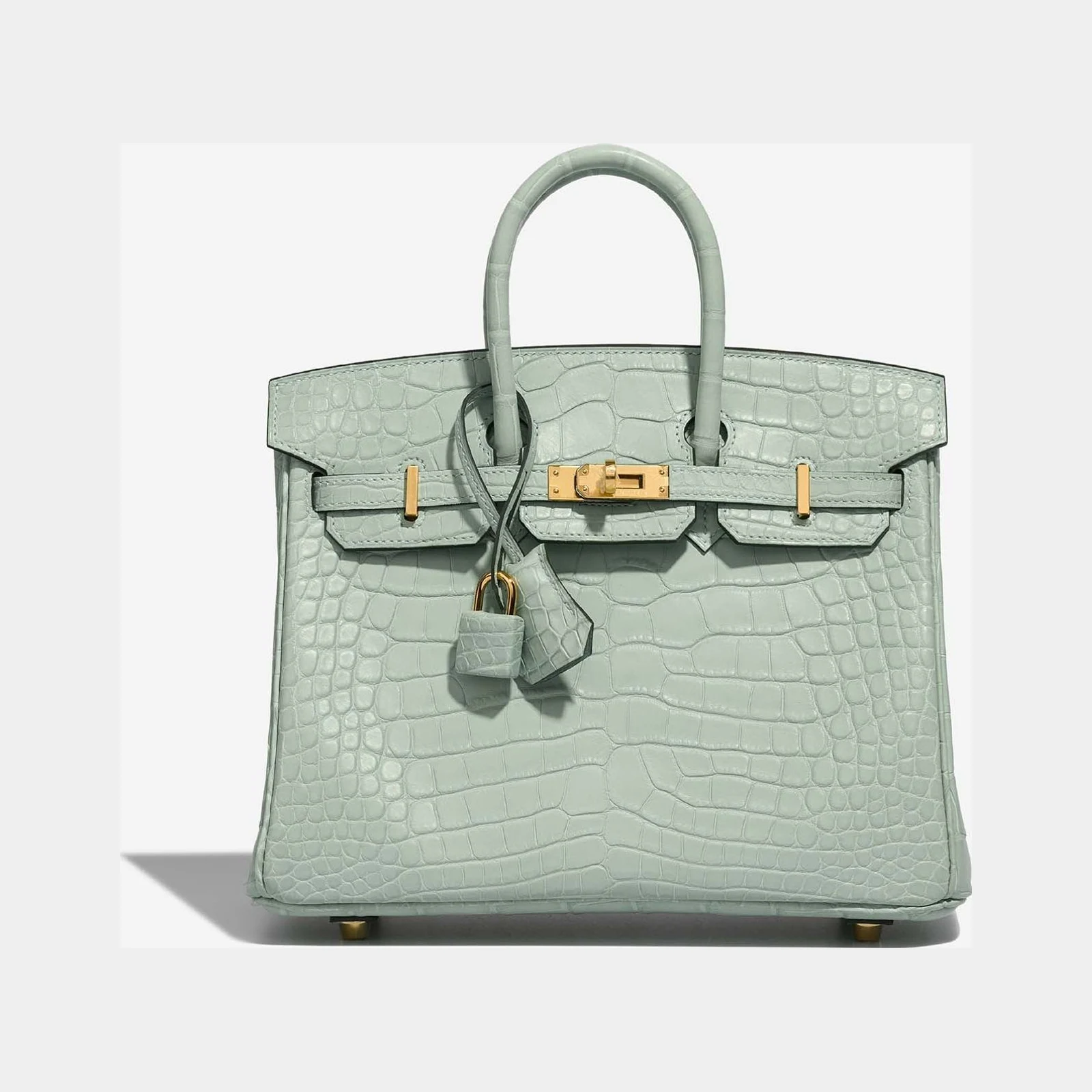 Hermès Birkin 25 Matte Alligator Vert d'Eau GHW