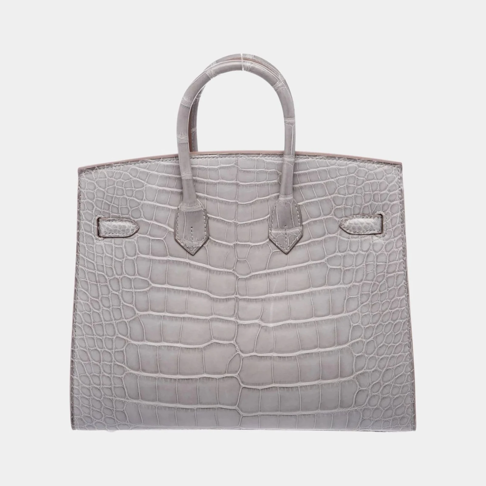 Hermès Birkin 25 Gris Perle Sellier Matte Alligator PHW
