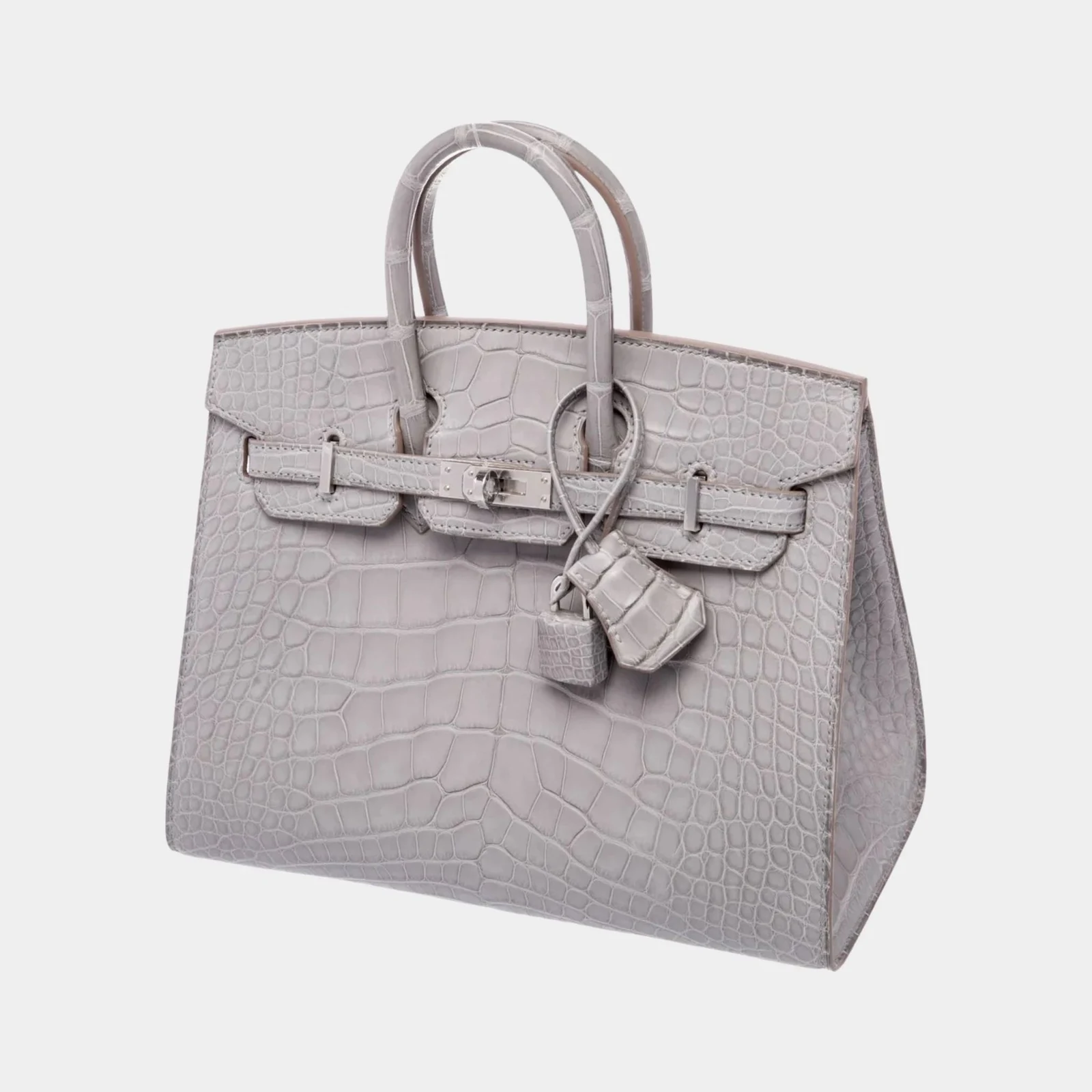 Hermès Birkin 25 Gris Perle Sellier Matte Alligator PHW