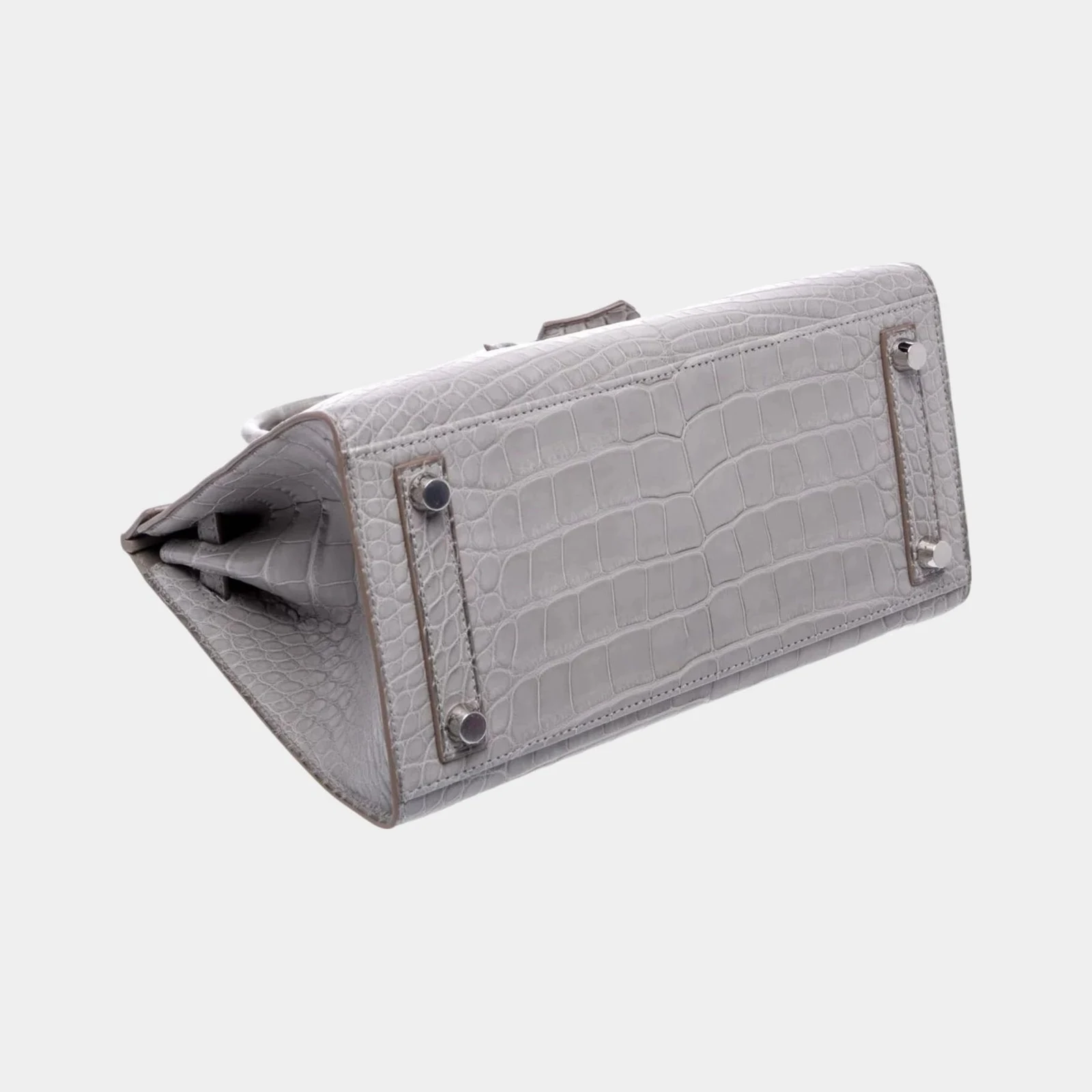 Hermès Birkin 25 Gris Perle Sellier Matte Alligator PHW