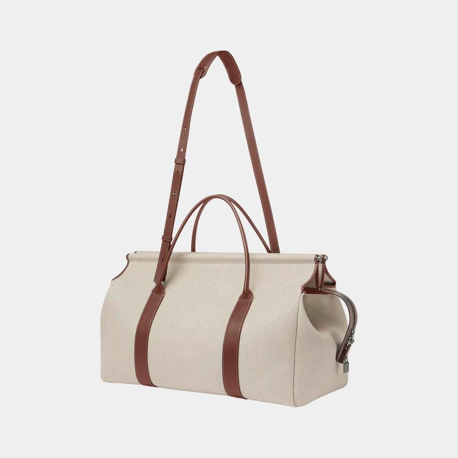 Loro Piana Loom Weekender Bag L42 Cotton-Linen And Calfskin